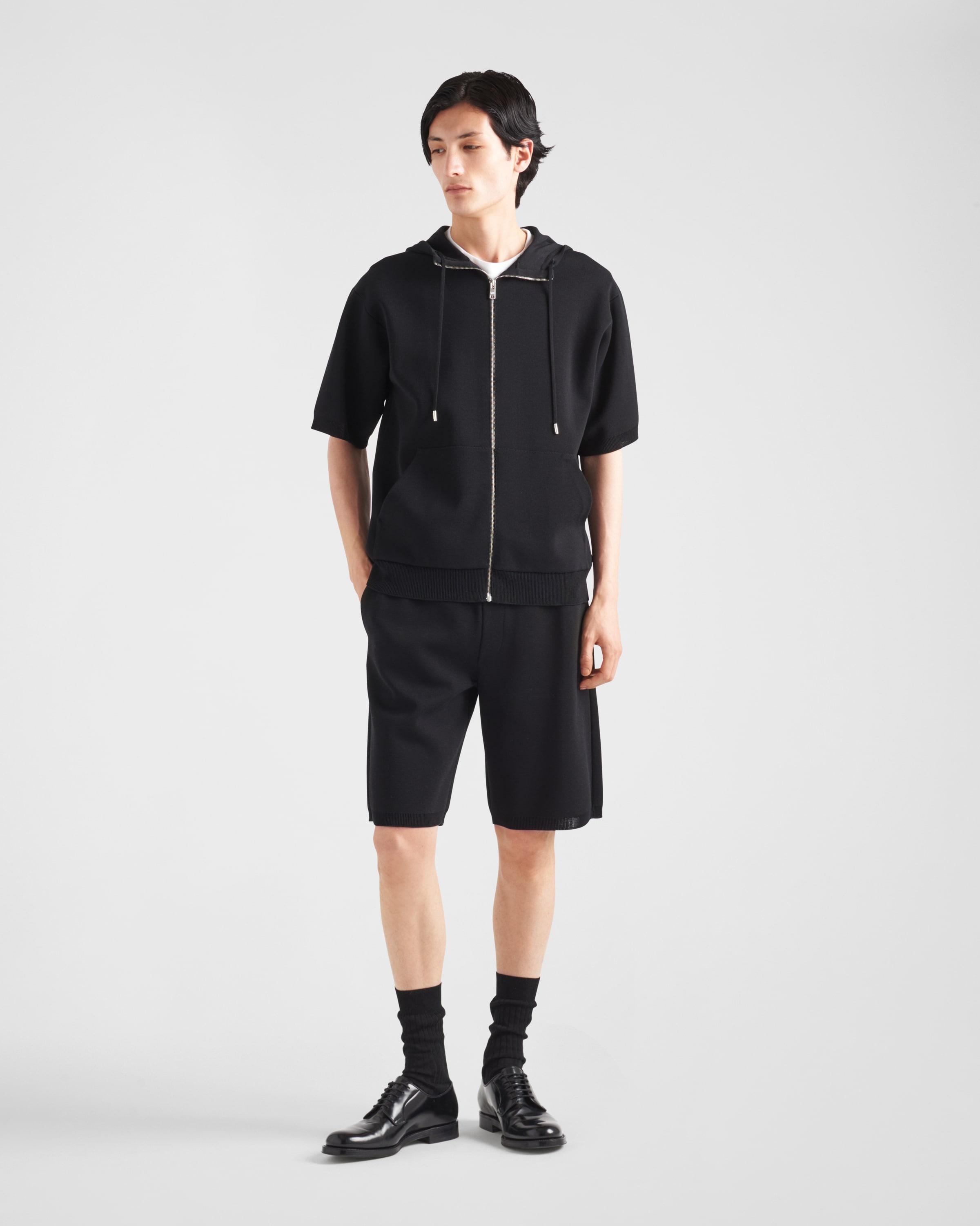 Cotton and viscose knit hoodie - 2