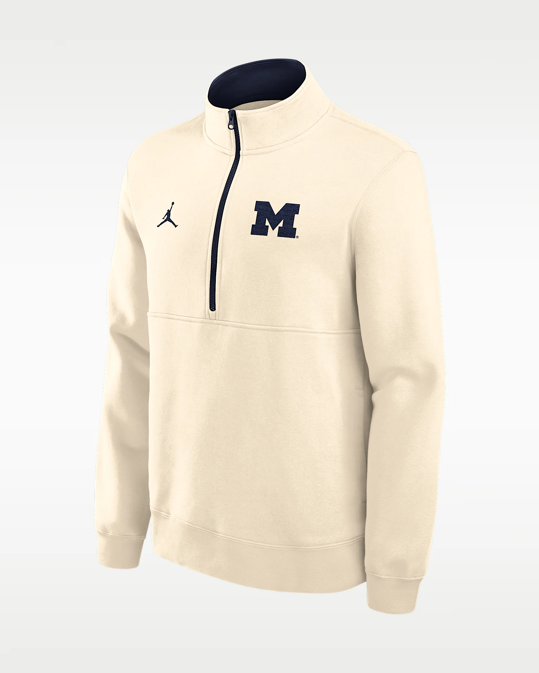 Michigan Primetime Primary Logo Men's Jordan Brand College 1/2-Zip Crew - 1