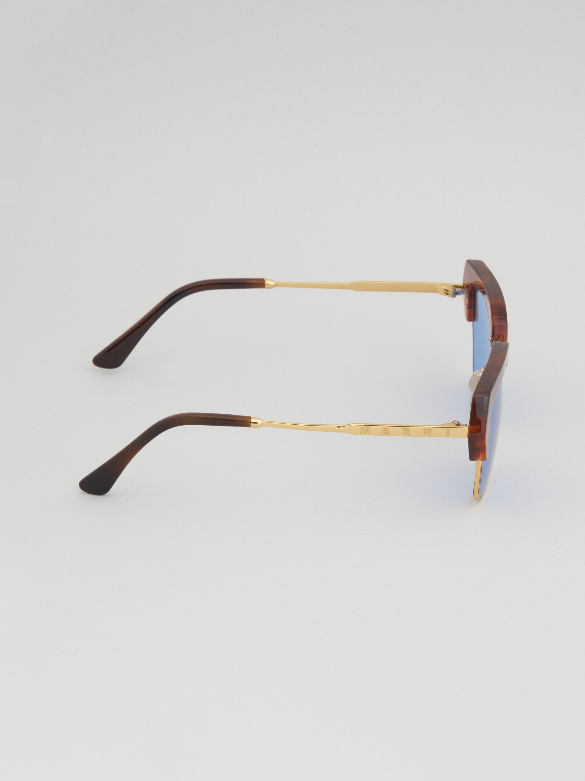 BLUE THREE GORGES METAL AND ACETATE SUNGLASSES - 3
