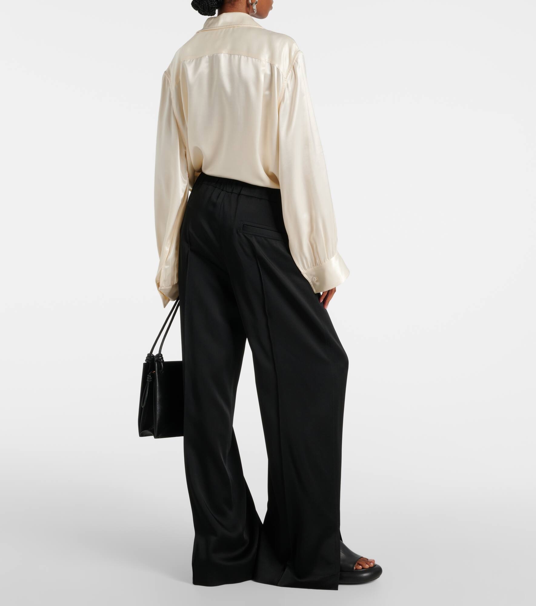 Satin wide-leg pants - 3