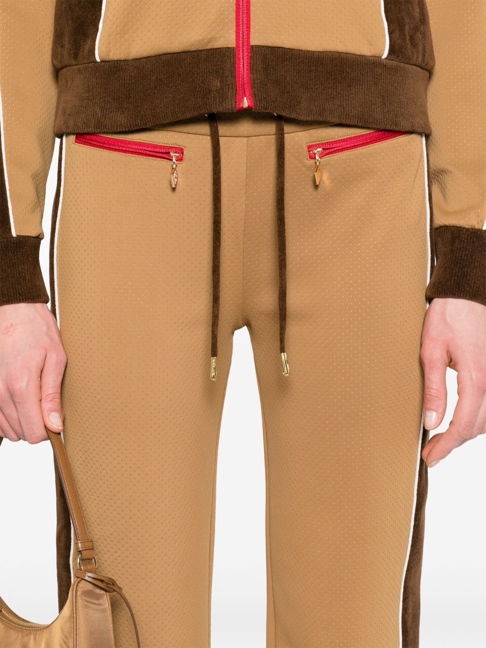 chenille panelled track pants - 5