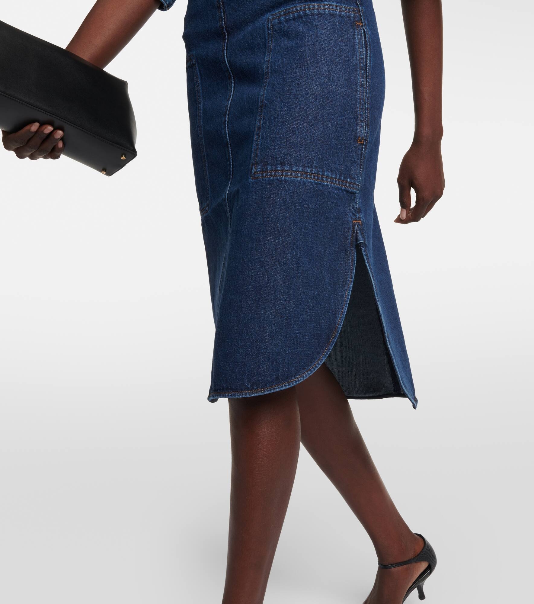 Denim midi skirt - 5