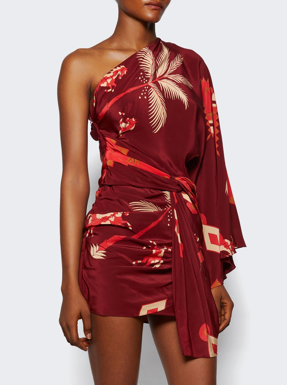 Hidden Oasis Mini Dress Wine And Pink - 2