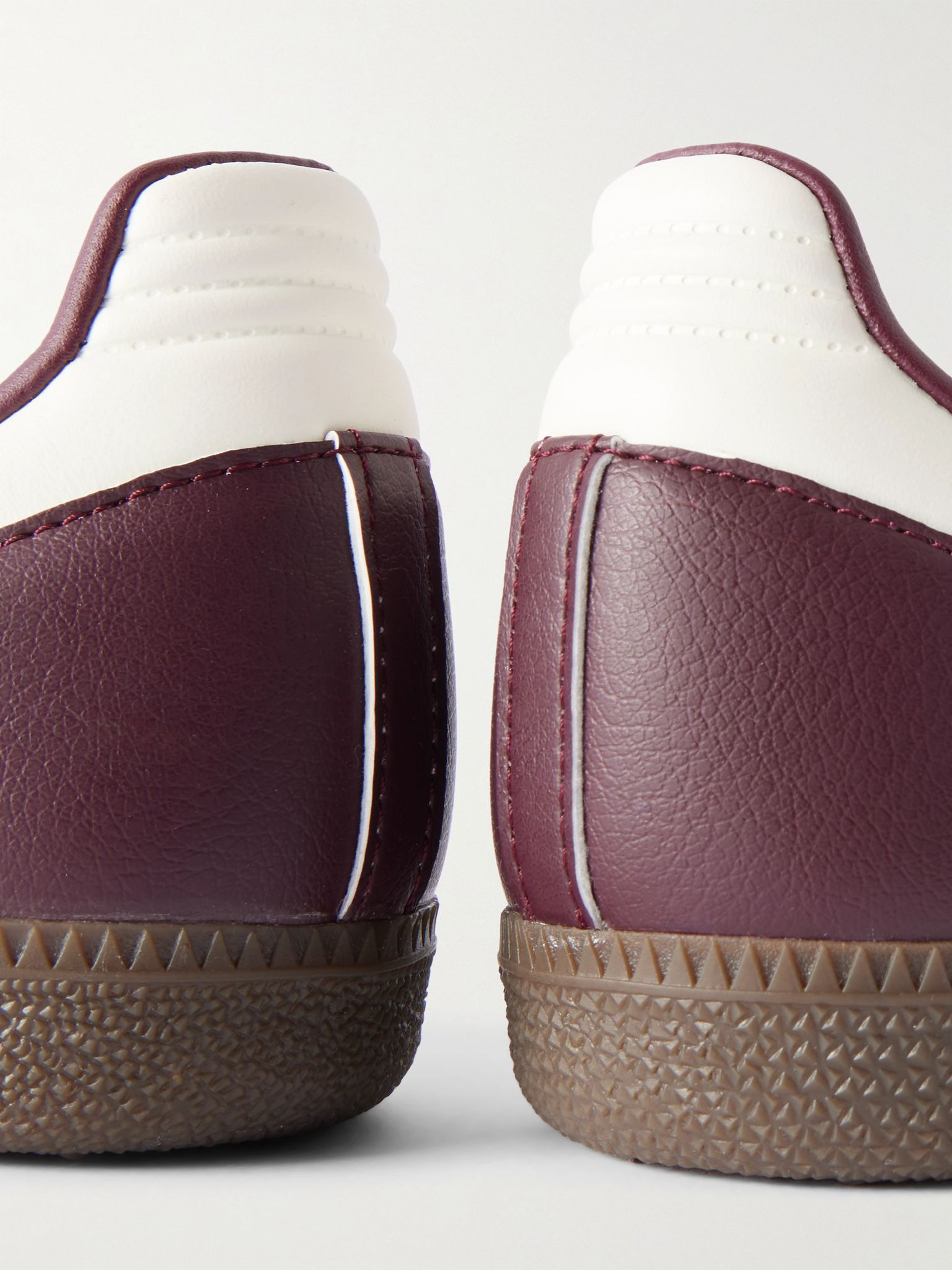 Samba OG Nubuck-Trimmed Leather Sneakers Burgundy - 5