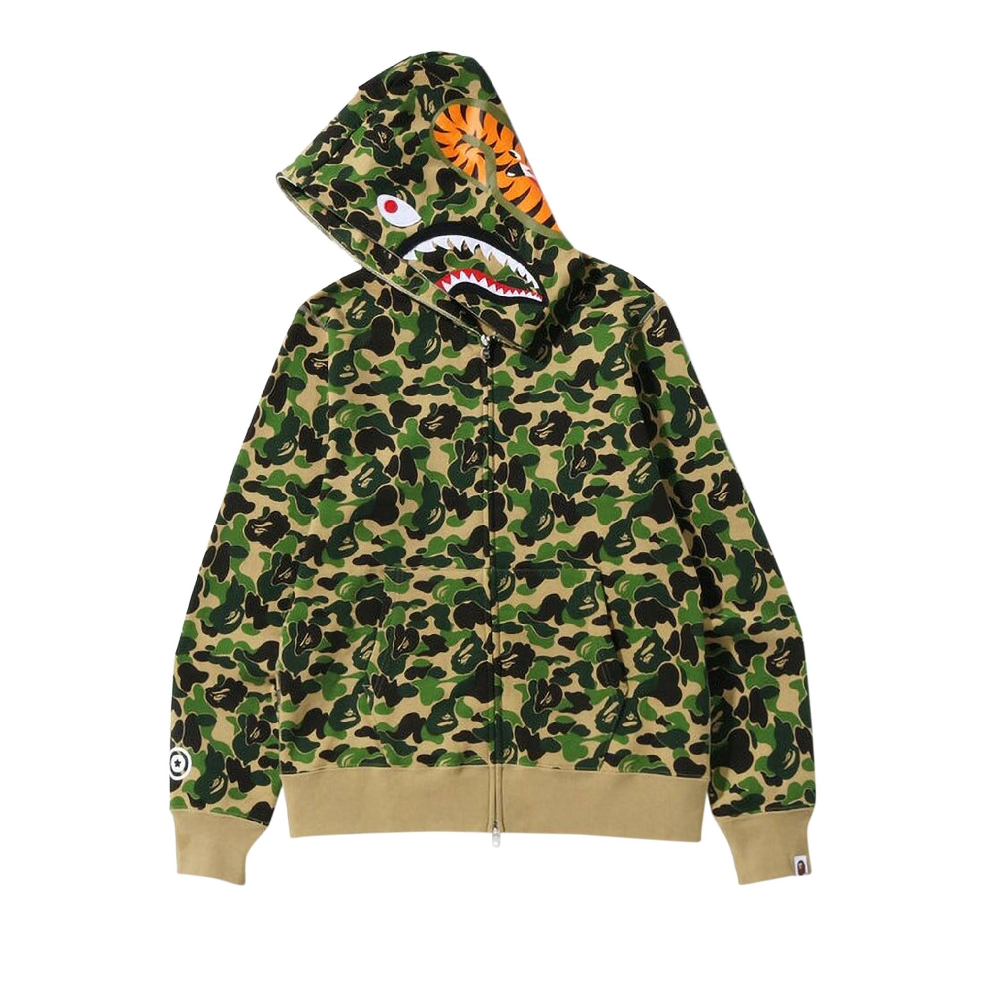 BAPE ABC Camo Shark Full Zip Hoodie 'Green' - 2