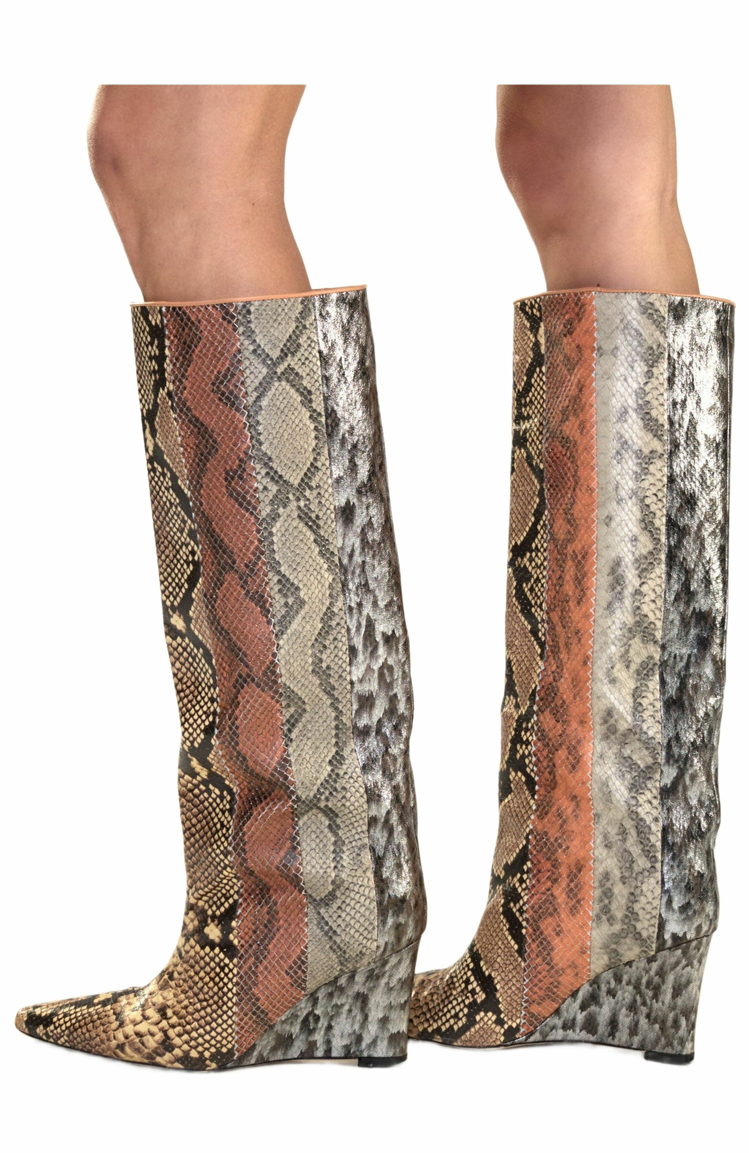 Cynthia Rowley Embossed Leather Wedge Boot in Multi at Nordstrom - 3