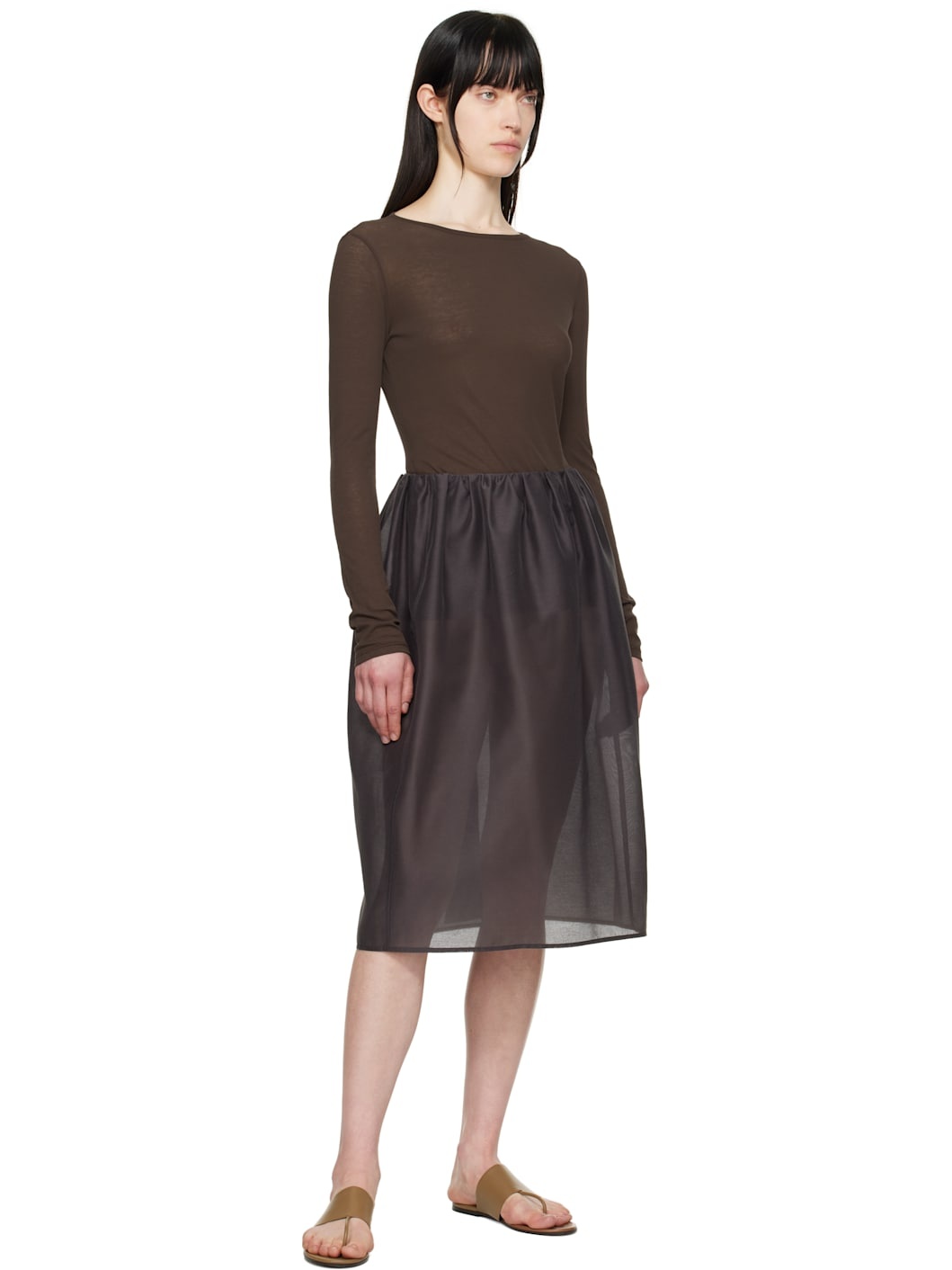 Brown Round T-shirt - 5