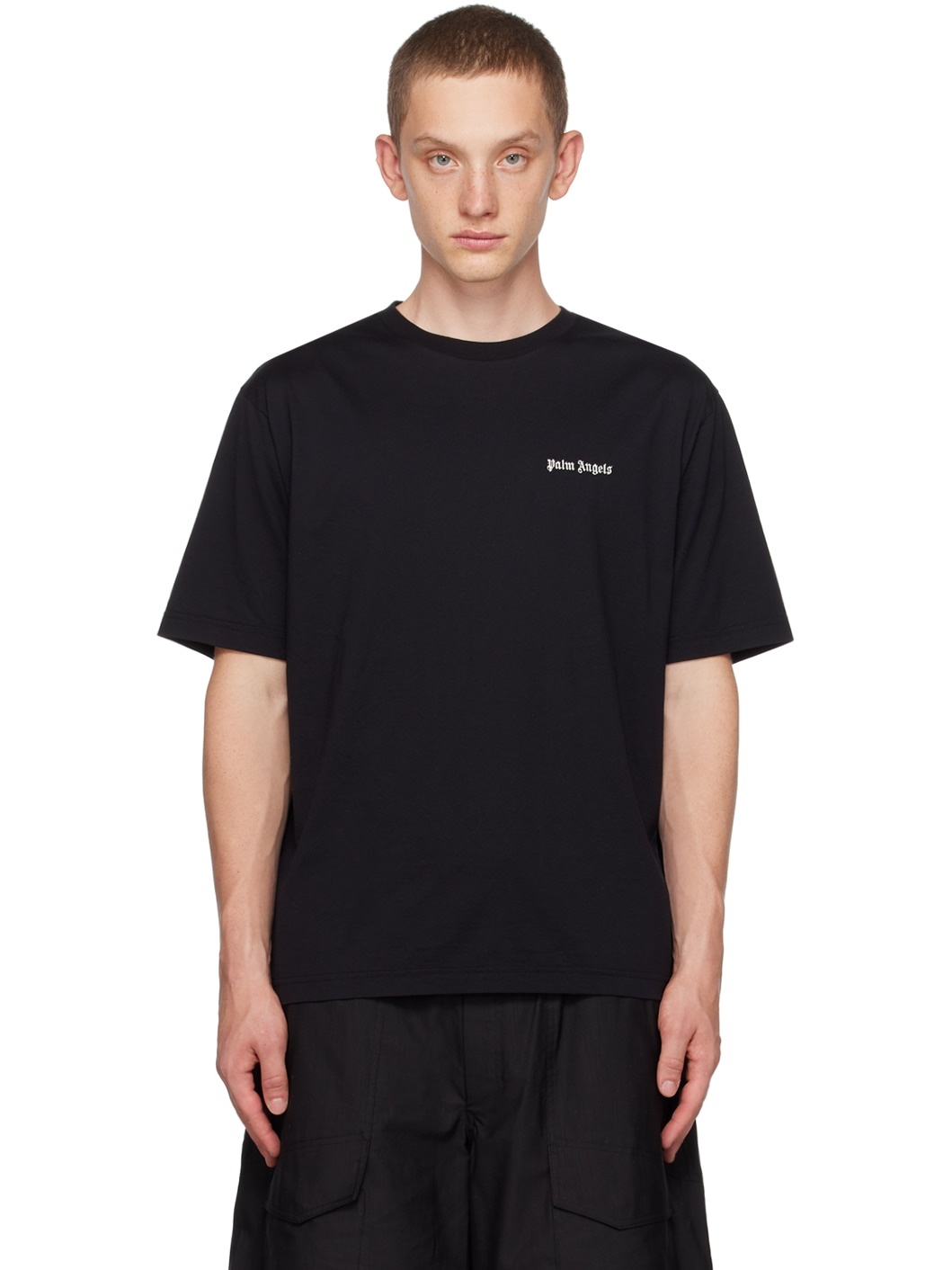 Black Embroidered T-Shirt - 1