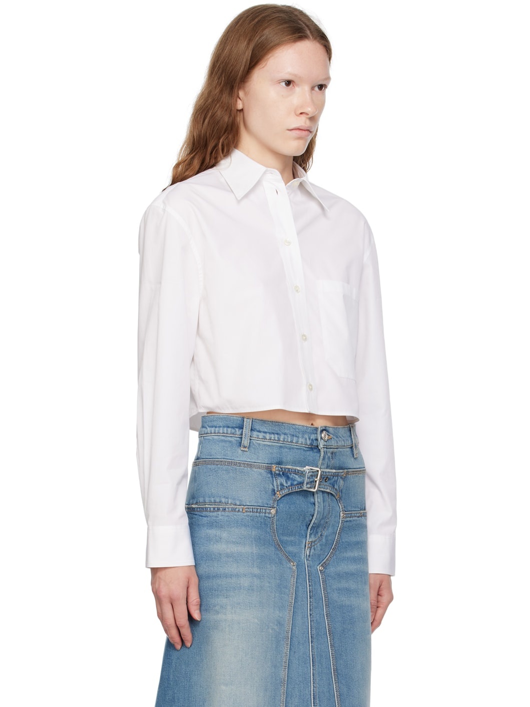 White Spread Collar Shirt - 2