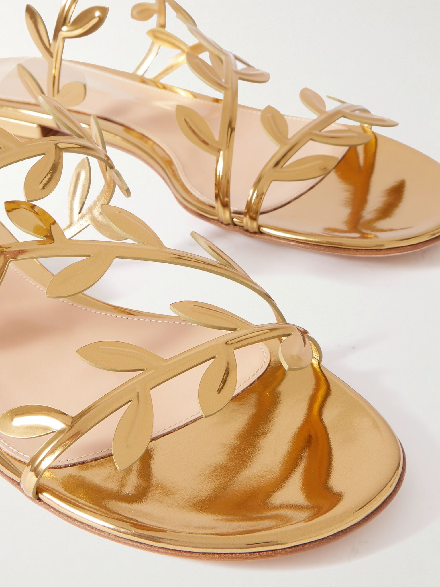 Flavia metallic leather sandals Gold - 4