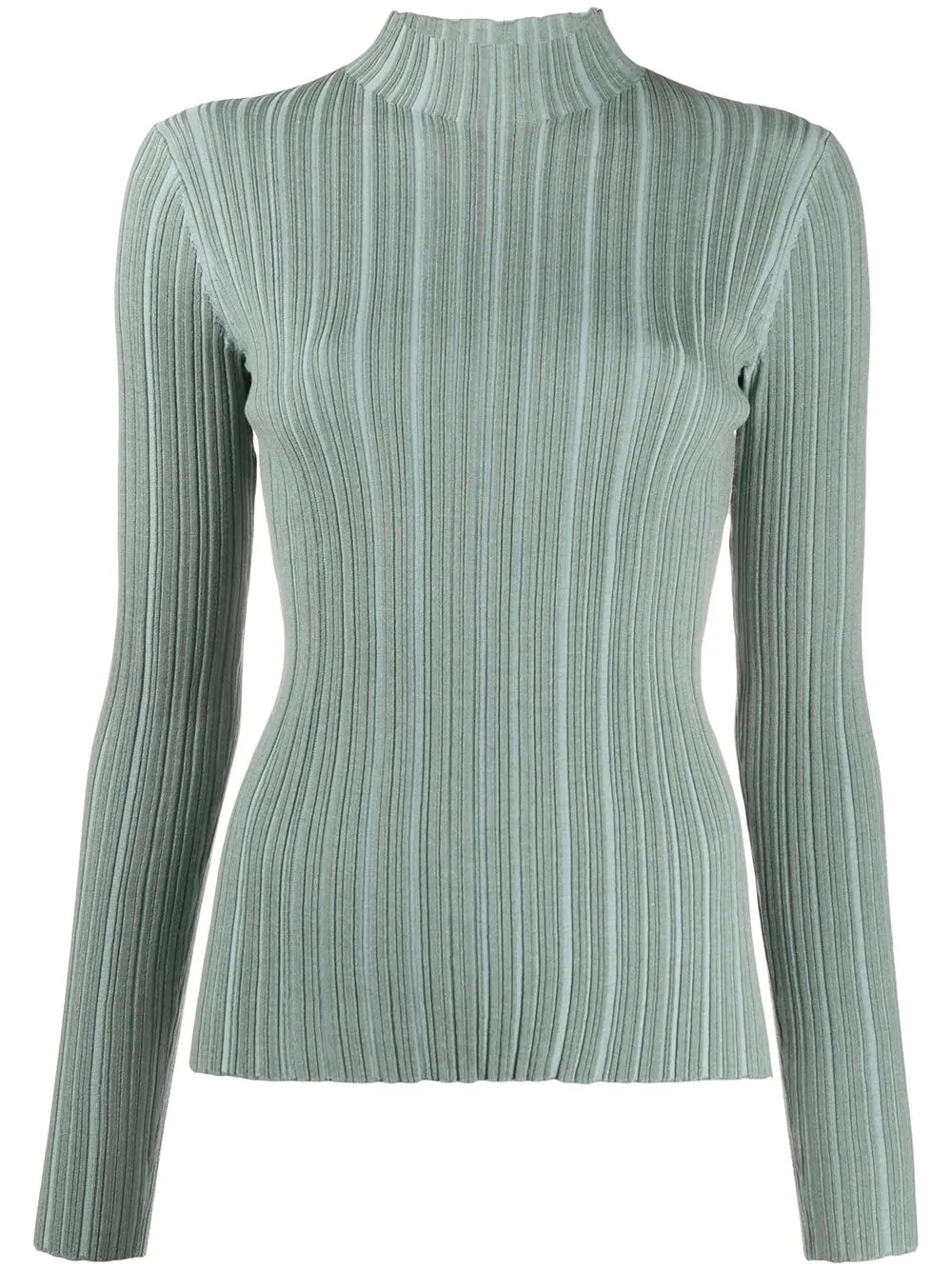 ribbed mock neck top - 1