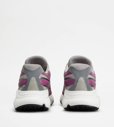 Tod's SNEAKERS IN LEATHER AND TECHNICAL FABRIC - PINK, GREY outlook