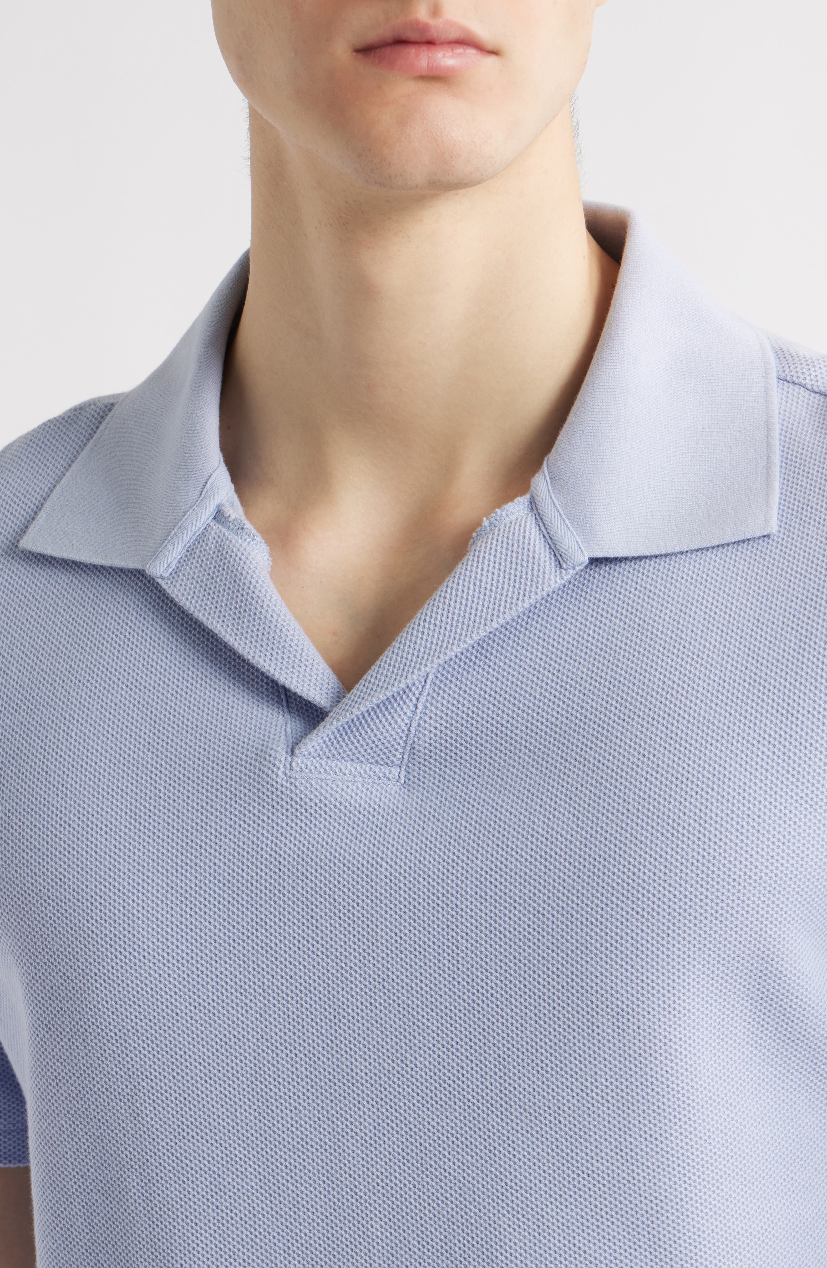 FRAME Jacquard Polo in Baby Blue at Nordstrom - 4