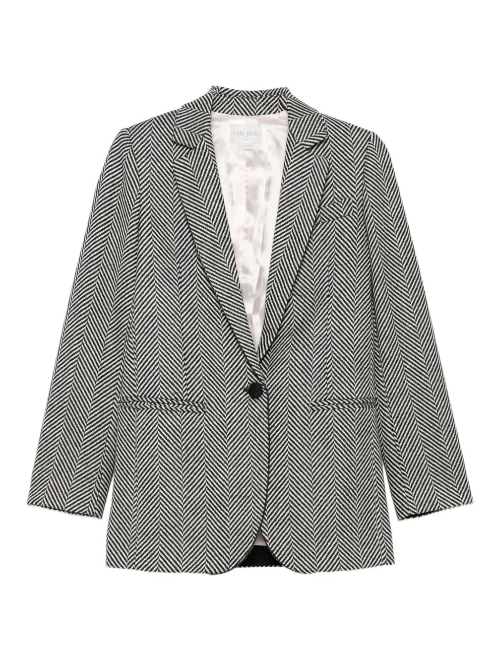 herringbone-pattern blazer - 1
