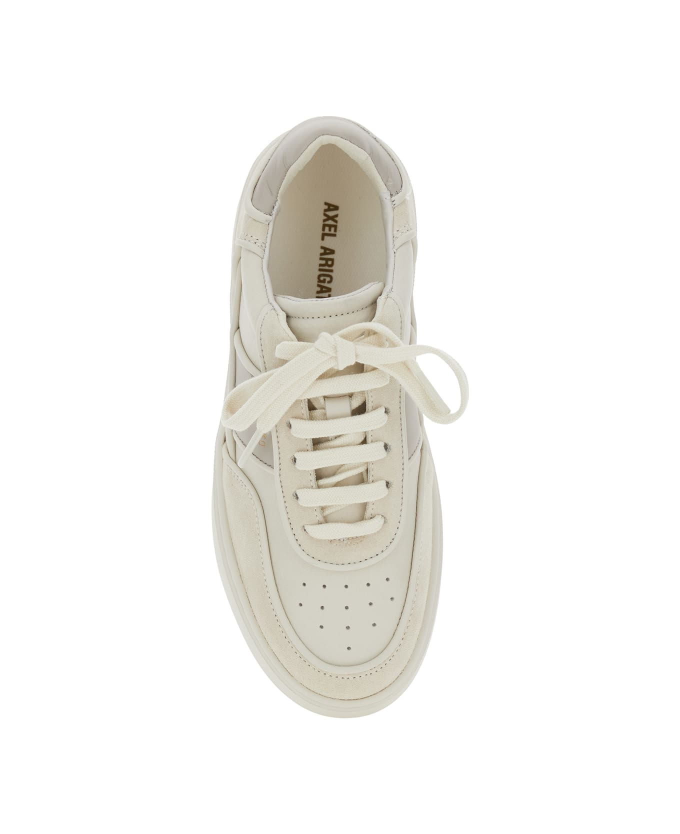 Beige Sneakers With Contrasting Heel With Logo Lettering In Leather Blend Woman - 4