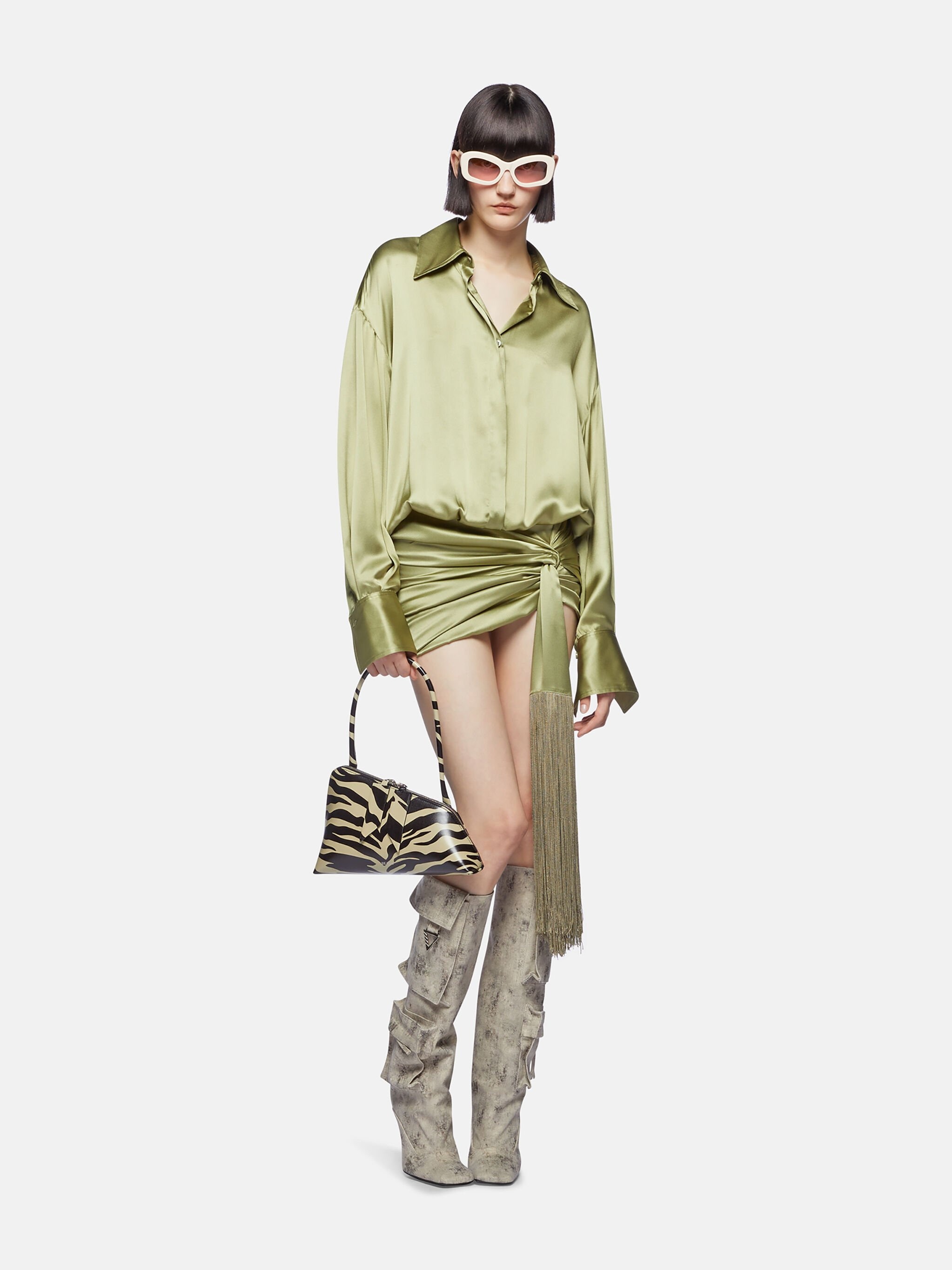 SAGE GREEN MINI DRESS - 2