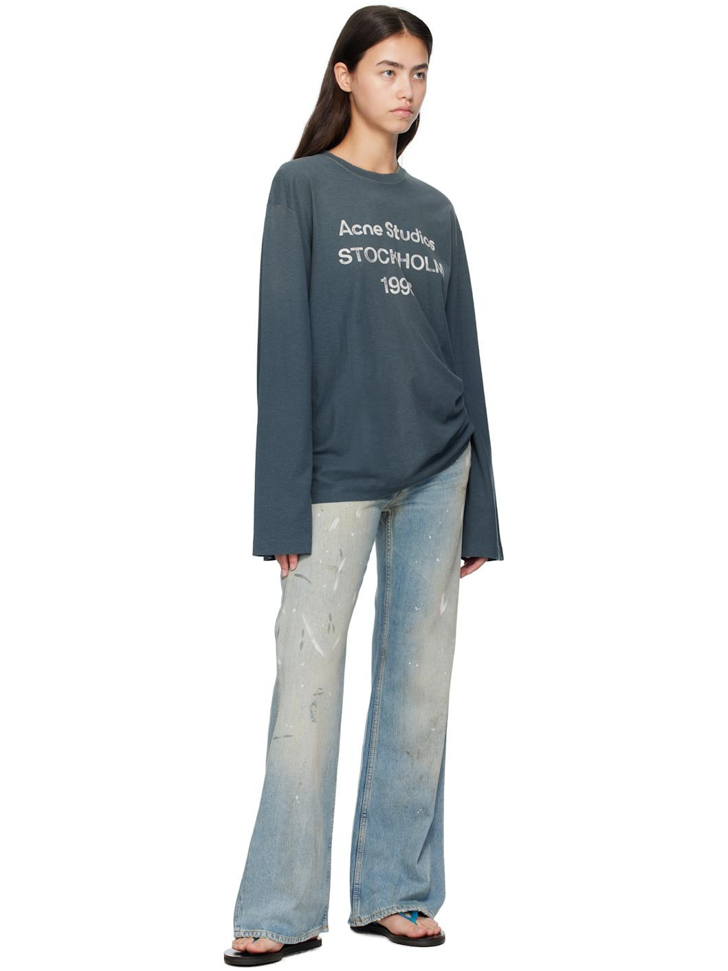 Navy Long Sleeve Logo T-shirt - 4