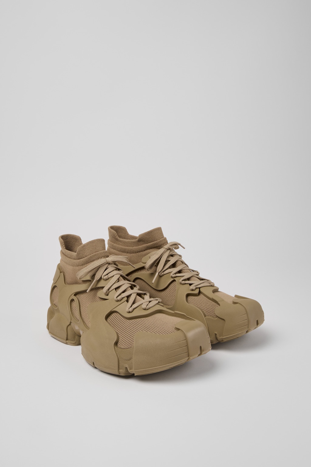 Beige Caged Sneakers - 2