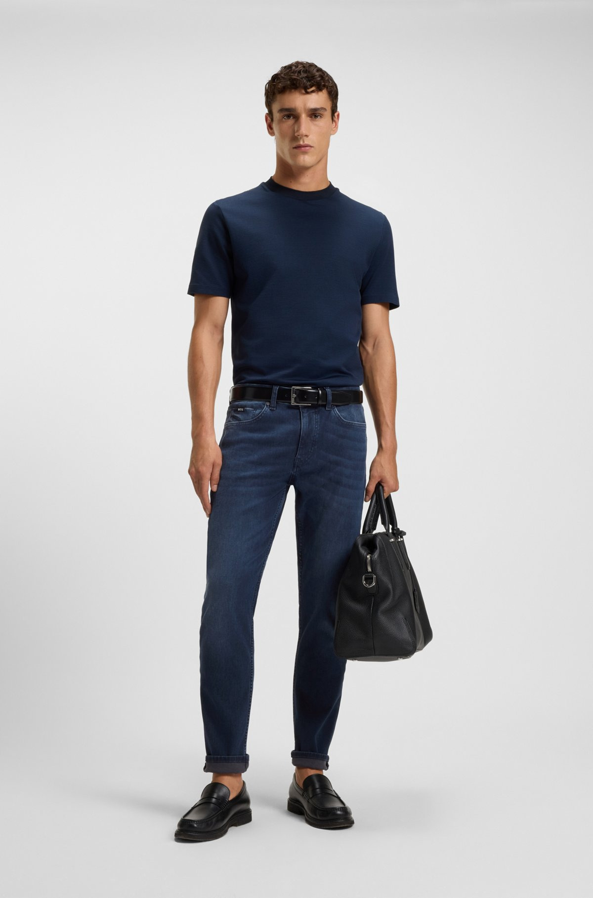 DELAWARE SLIM-FIT JEANS IN BLUE KNITTED DENIM - 3