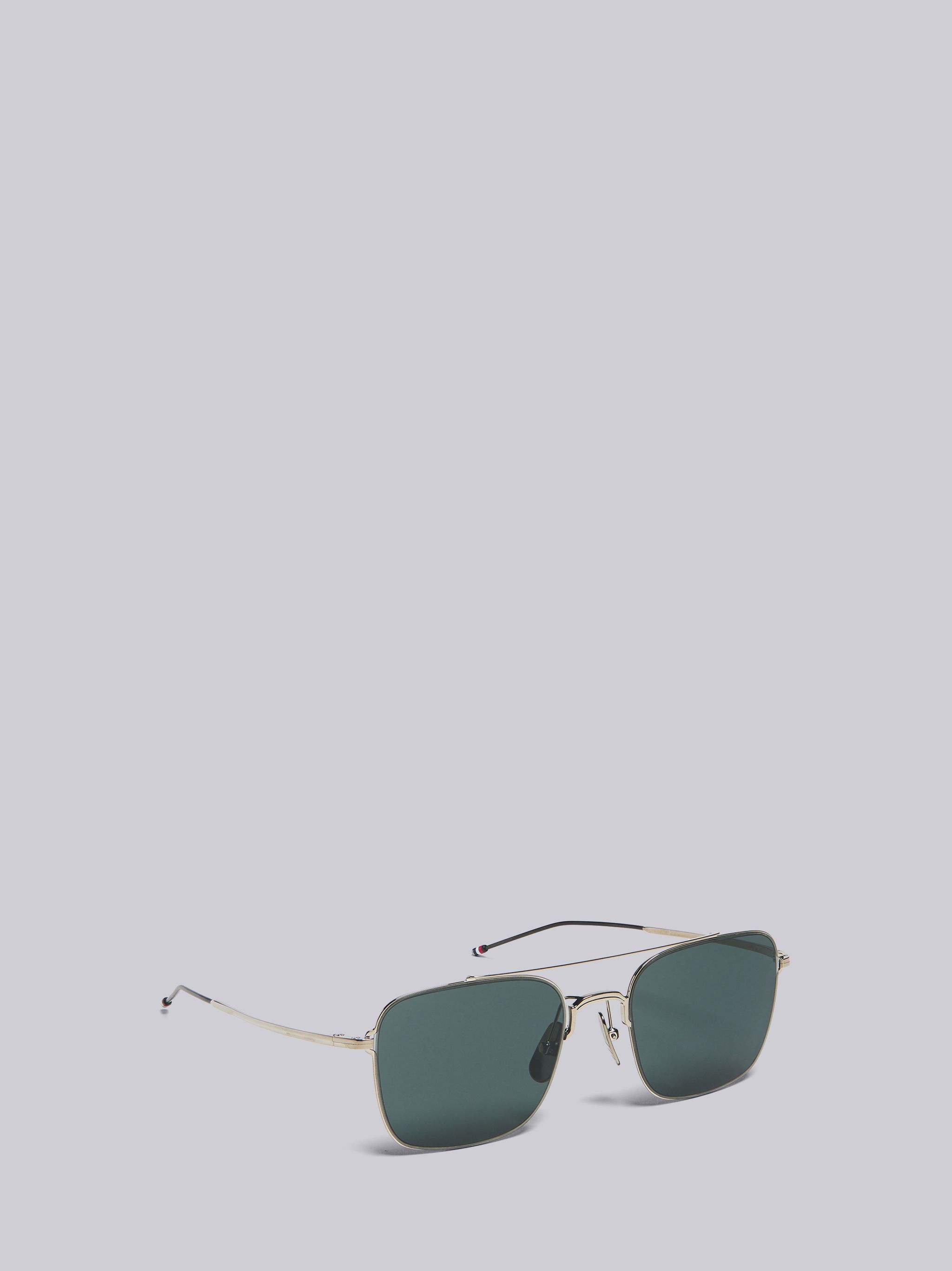 TB120 - Silver and Black Iron Aviator Sunglasses - 4