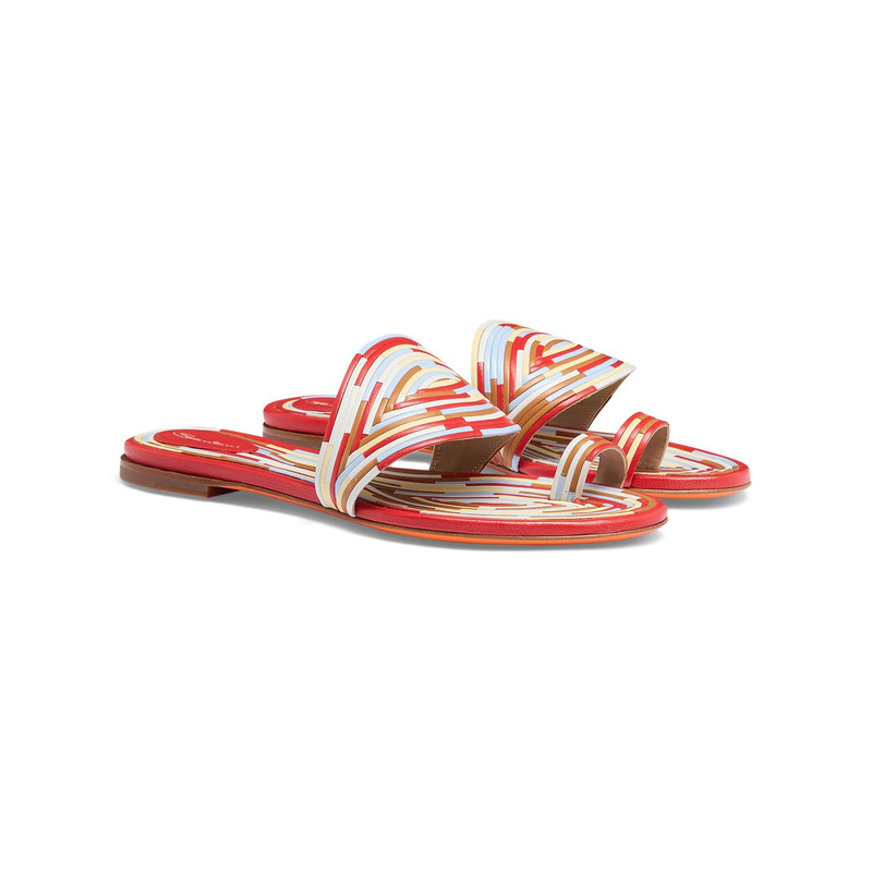 Women's multicolor leather sandal 3