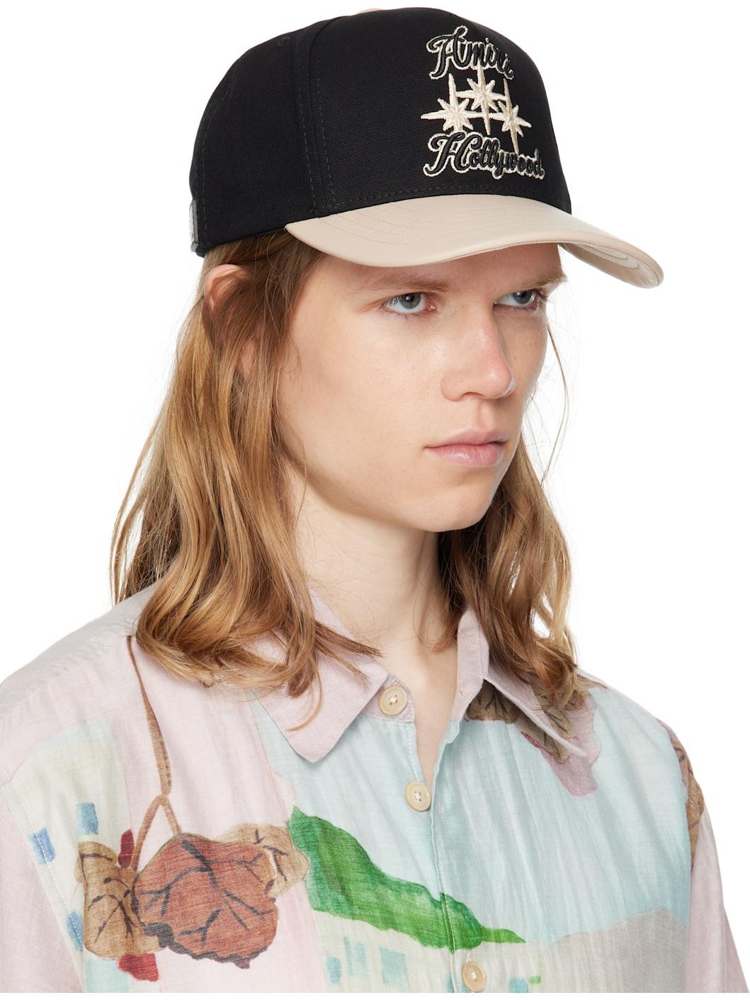 Black & Beige Three Star Varsity Cap - 2
