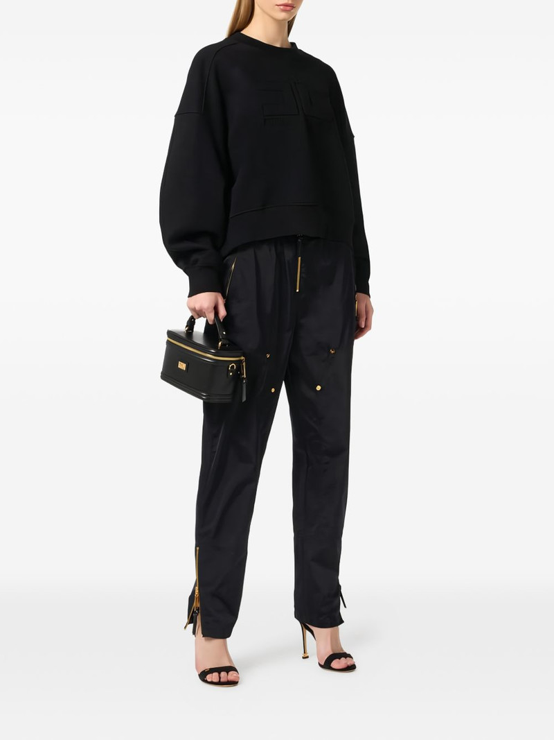 ELISABETTA FRANCHI embossed-logo cotton sweatshirt outlook