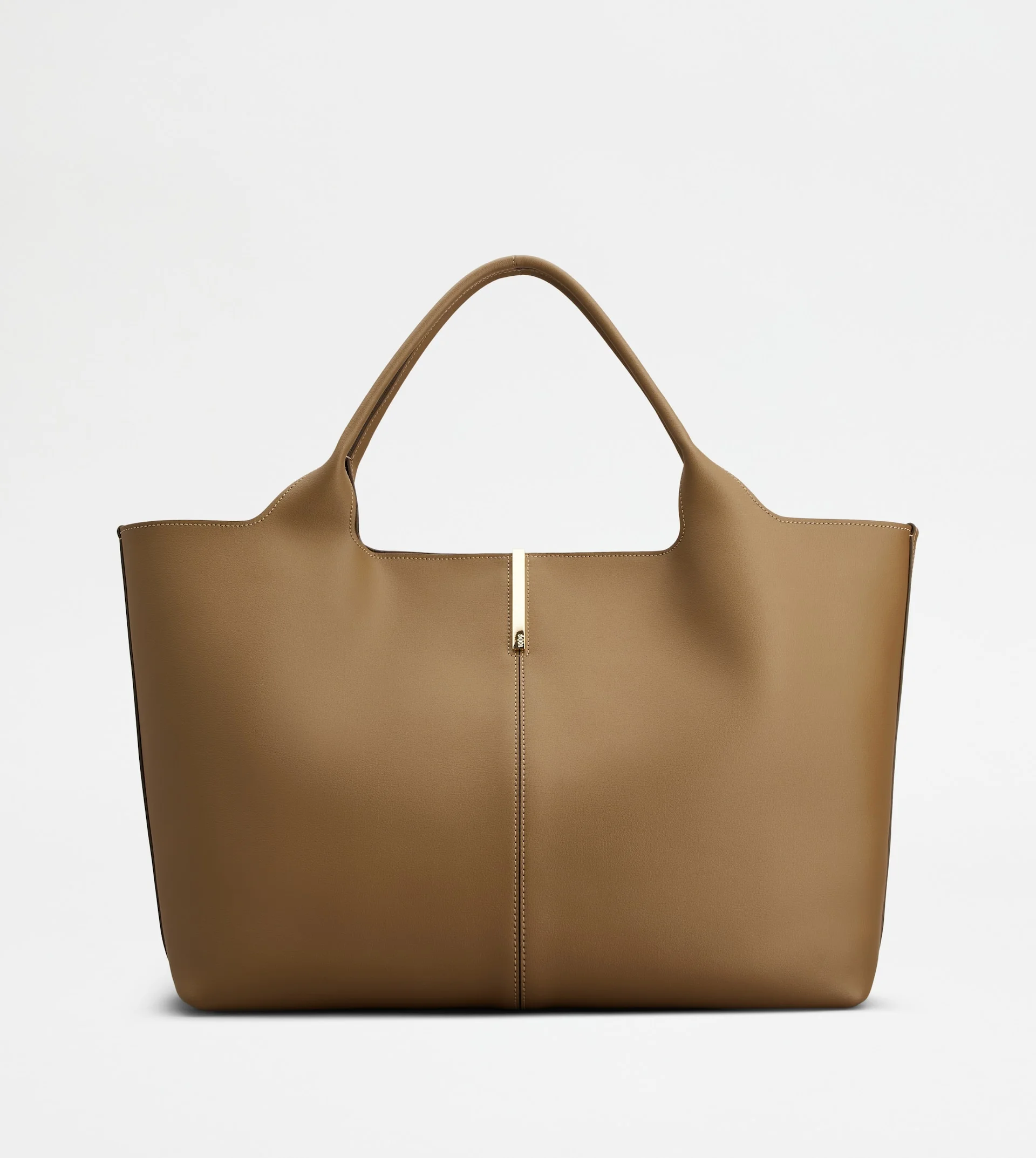 SHOPPING BAG IN LEATHER MEDIUM - BROWN - 1