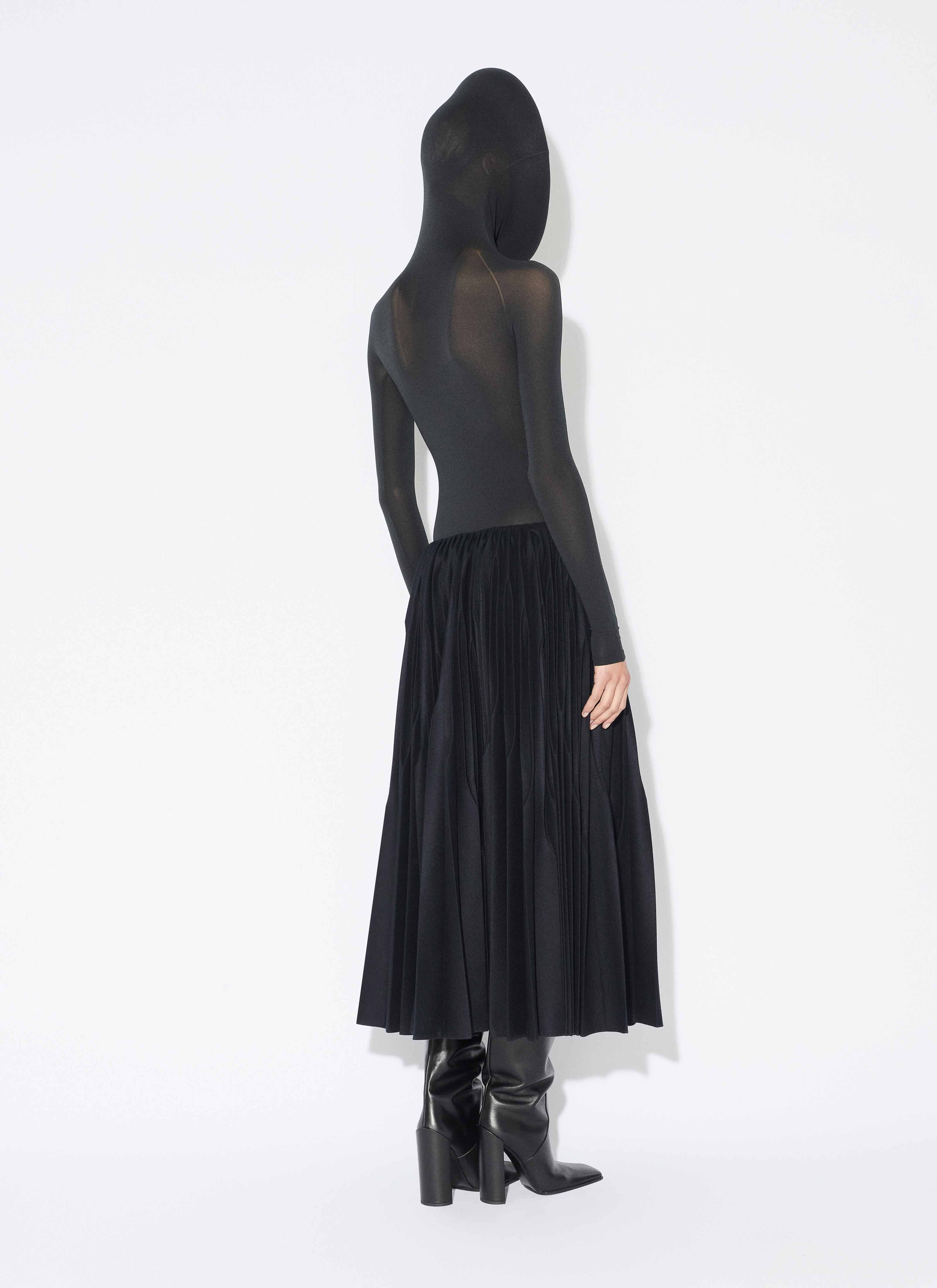 SCULPTURAL HOOD BODYSUIT IN SECOND-SKIN KNIT - 3