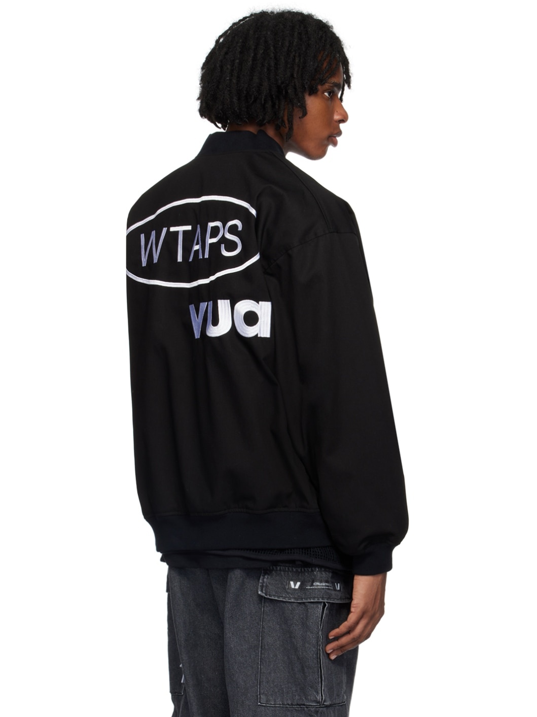 Black Team Reversible Bomber Jacket - 3