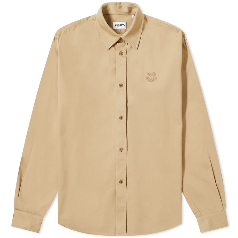 Kenzo Tiger Crest Twill Button Down Shirt - 1