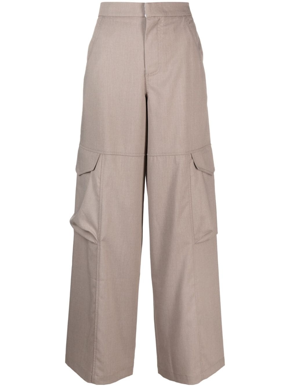 wide-leg cargo trousers - 1