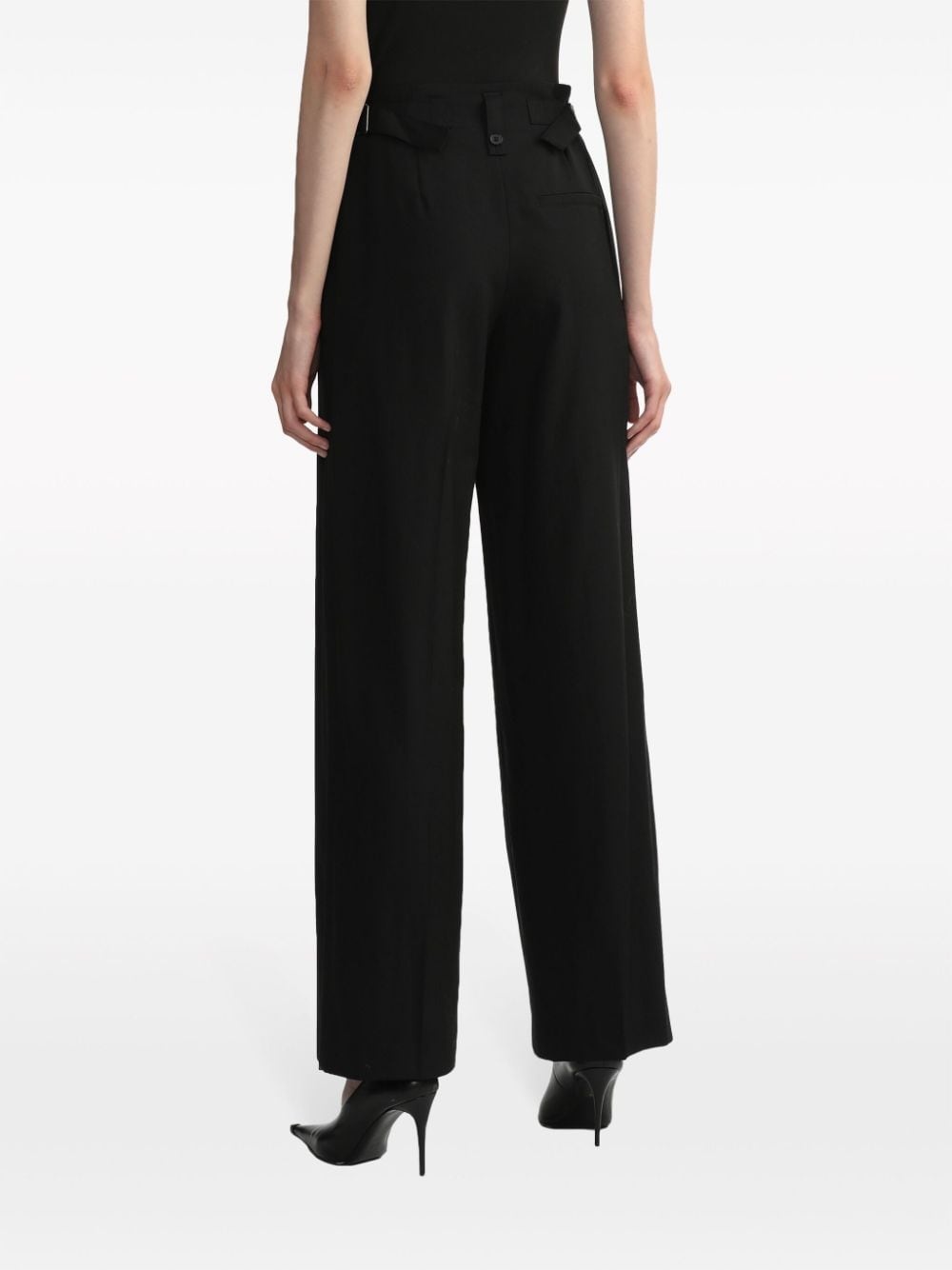 high-waisted wool tailored trousers - 4