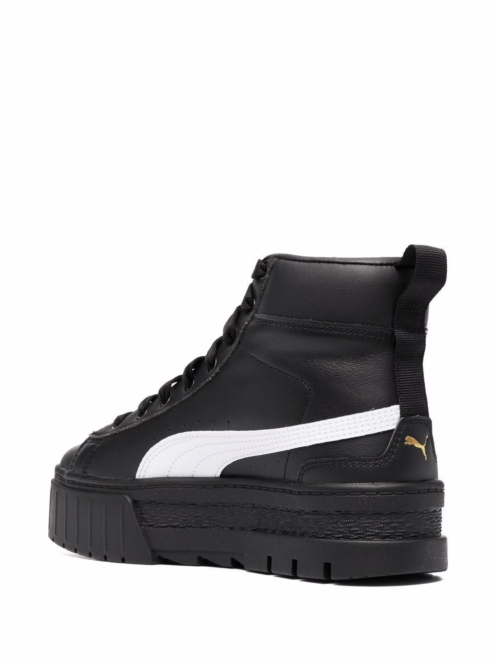 logo-print chunky high-top leather sneakers - 3