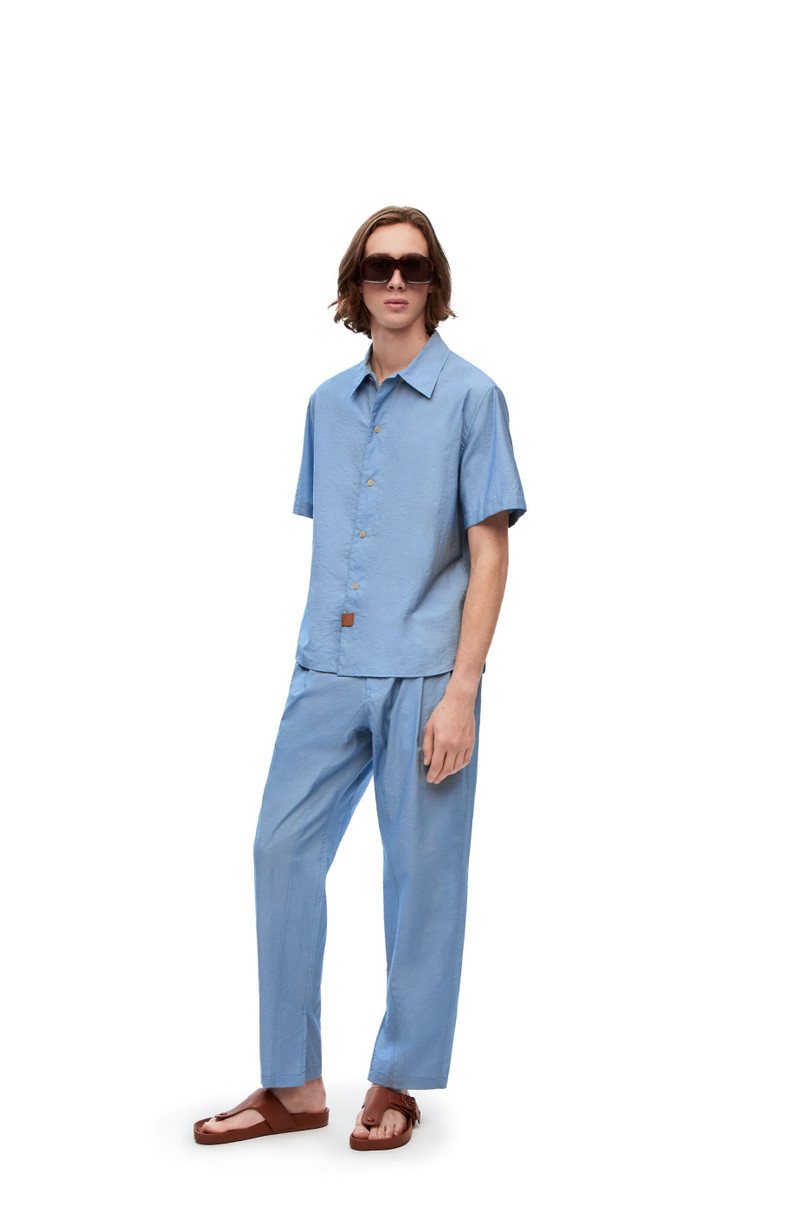 Loewe Split hem pleated trousers in cotton and polyamide outlook