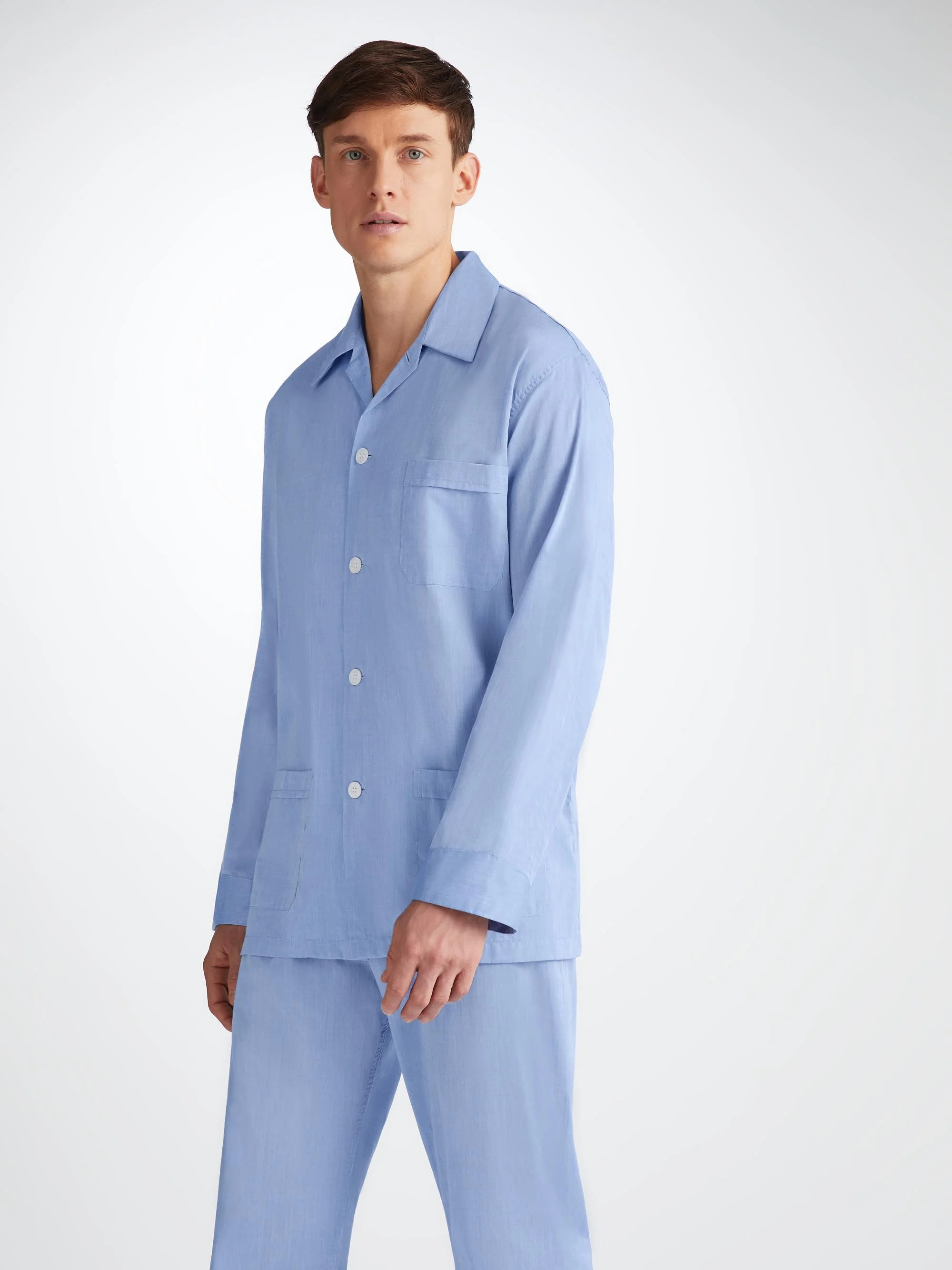 Men's Classic Fit Pyjamas Amalfi Cotton Batiste Blue - 1