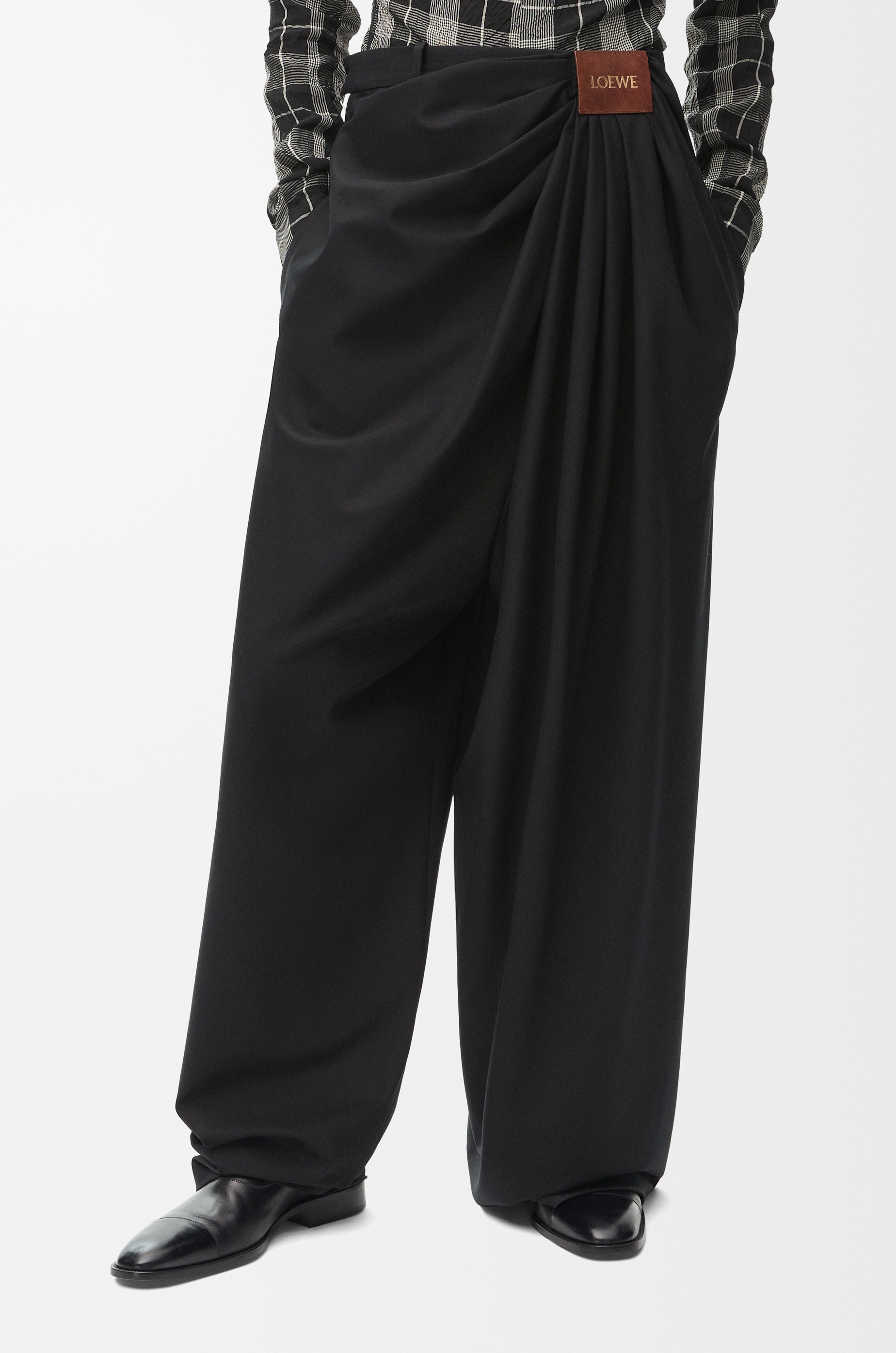 Draped trousers in cotton and silk - 3