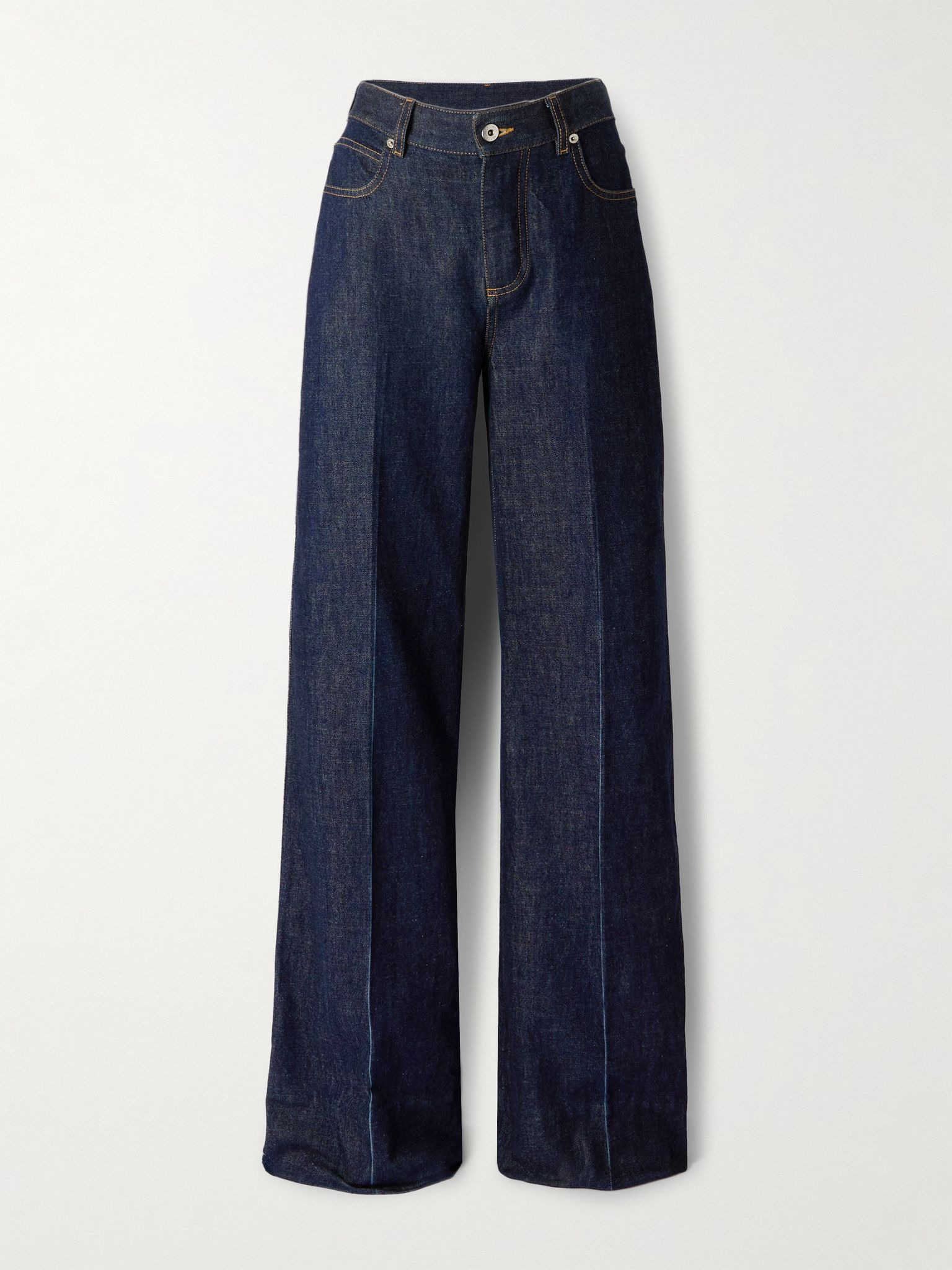 High-rise straight-leg jeans Dark denim - 1