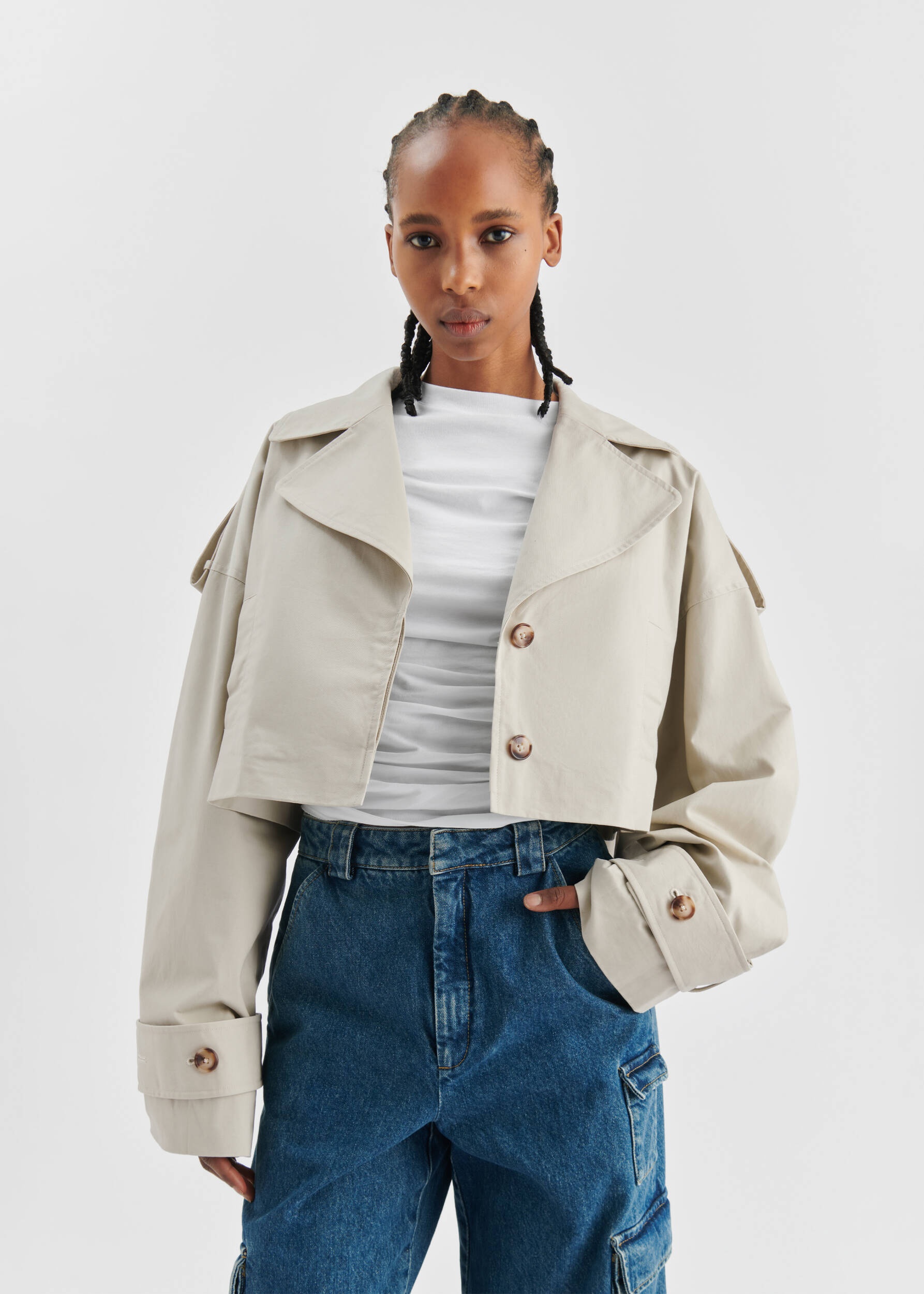 Gaia Cropped Trench Coat - 2