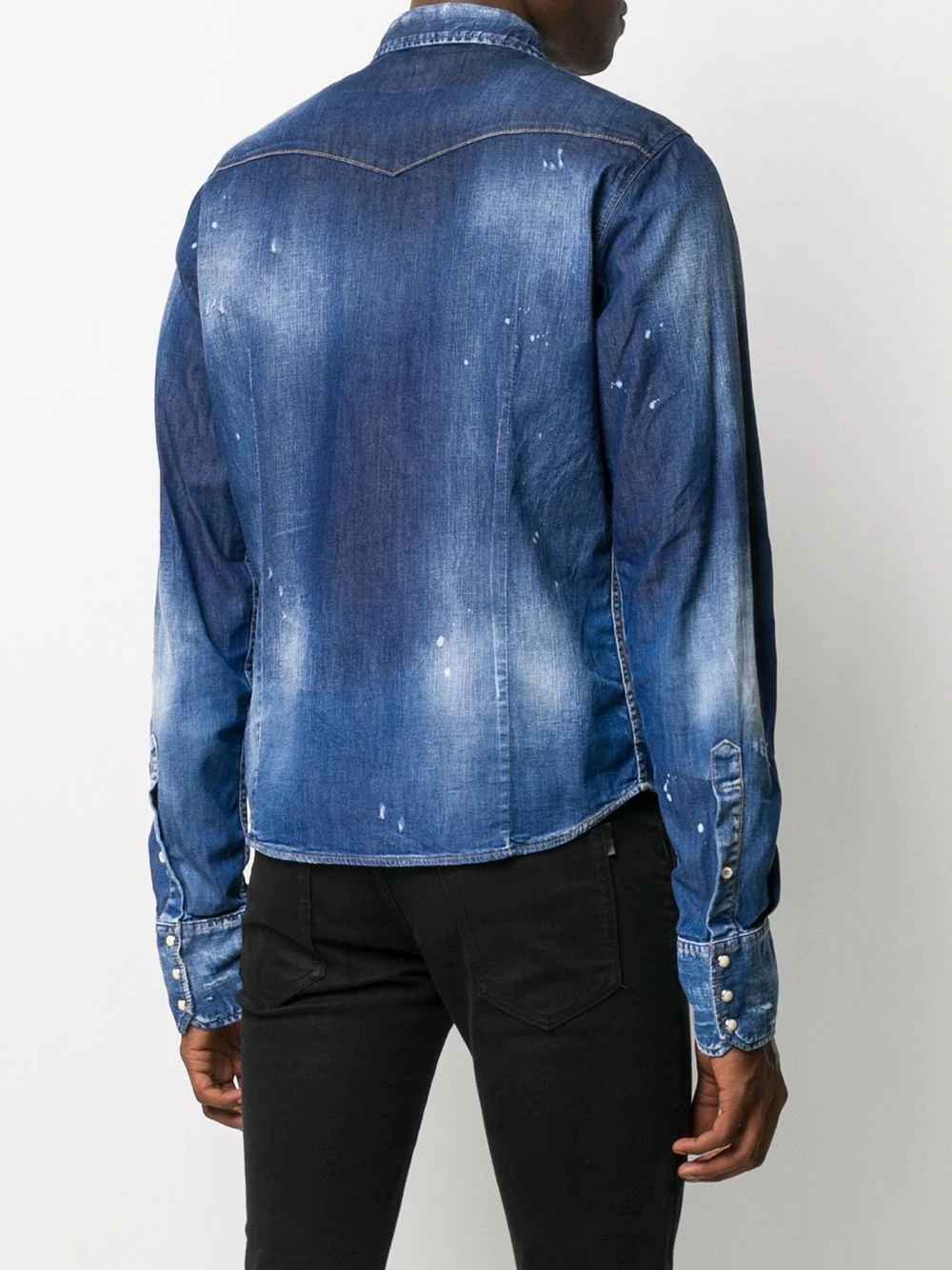 distressed denim shirt - 4