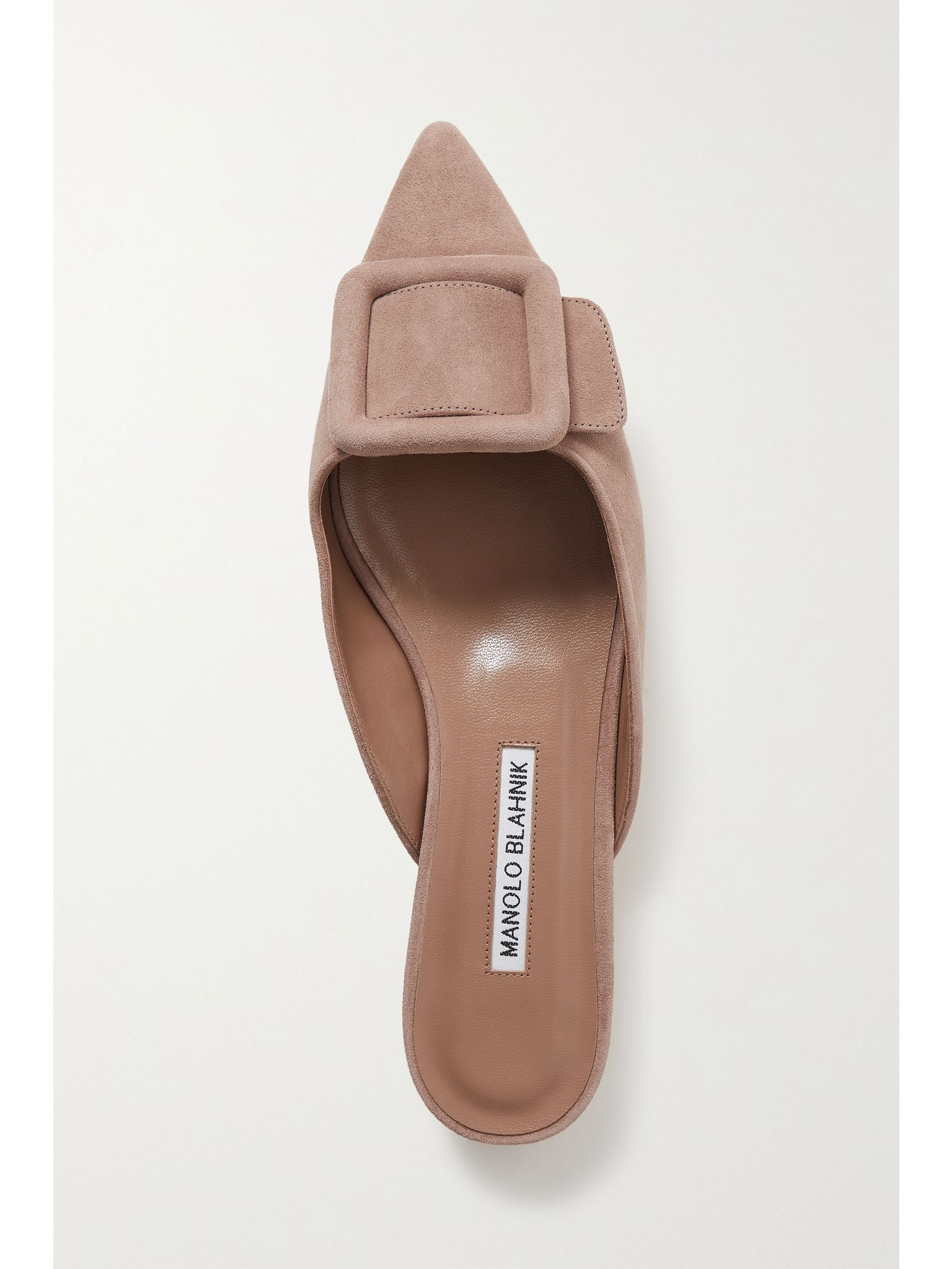 Maysale buckled suede point-toe flats Taupe - 5