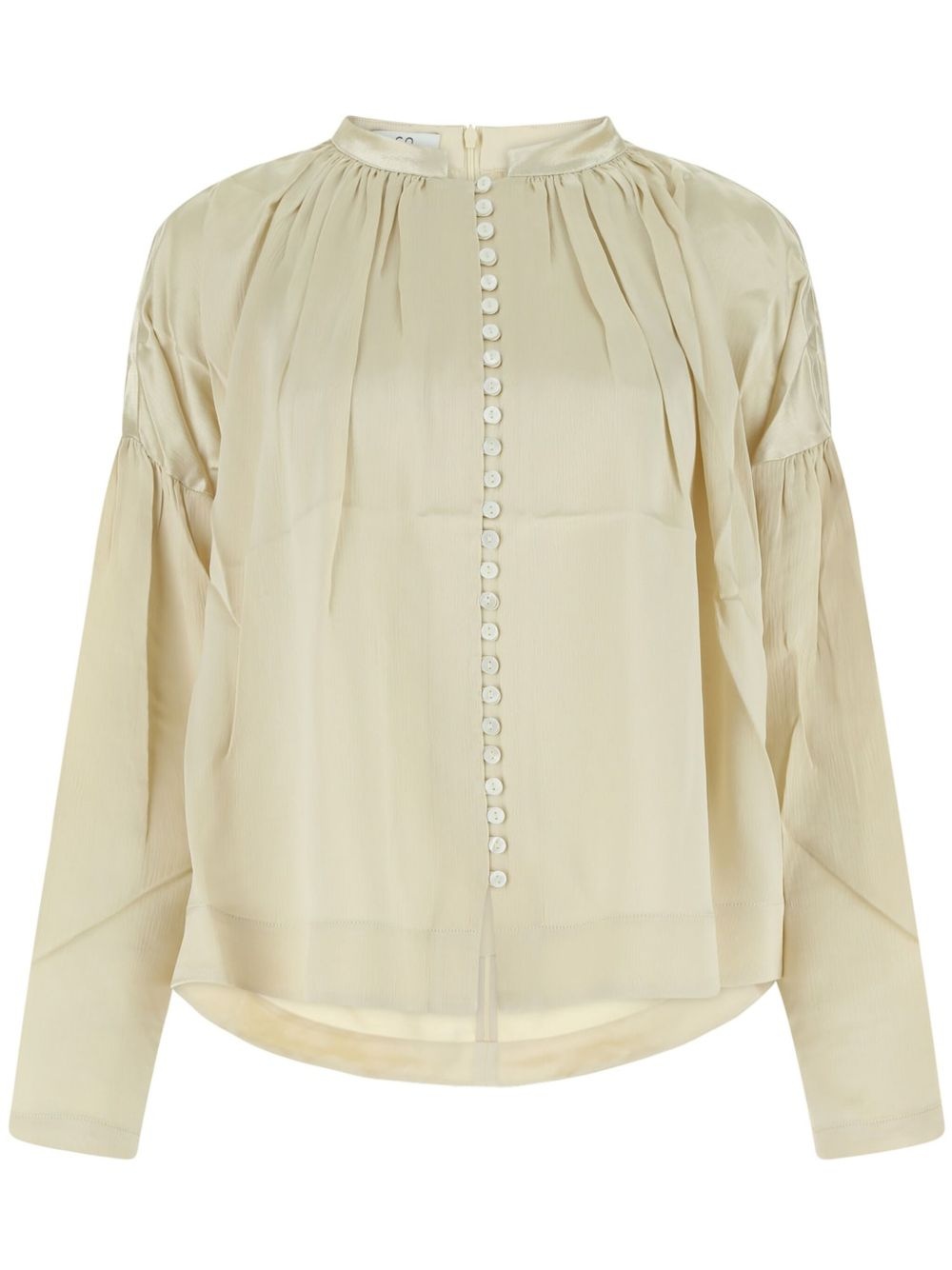 ruched-detail round-neck blouse - 1