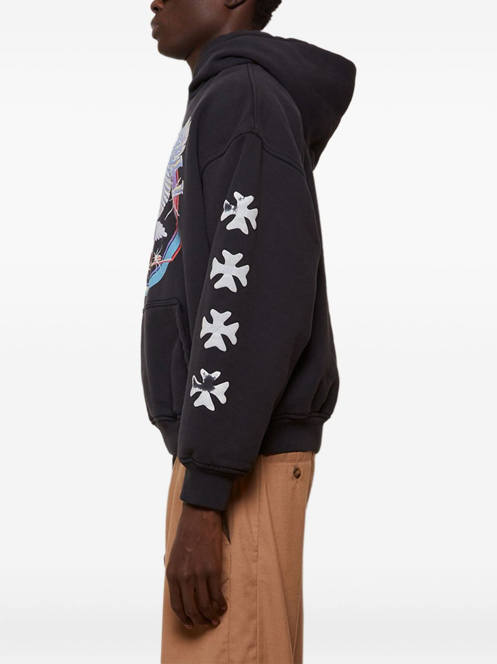 eagle graphic star-embellished hoodie - 4