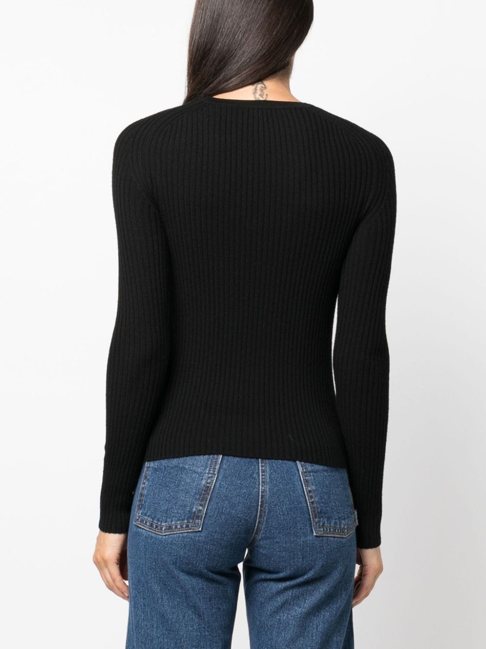 ribbd-knit jumper - 4