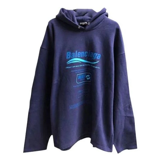 Balenciaga Dry Cleaning Logo Hoodie 'Blue' 661711TKVF - 1