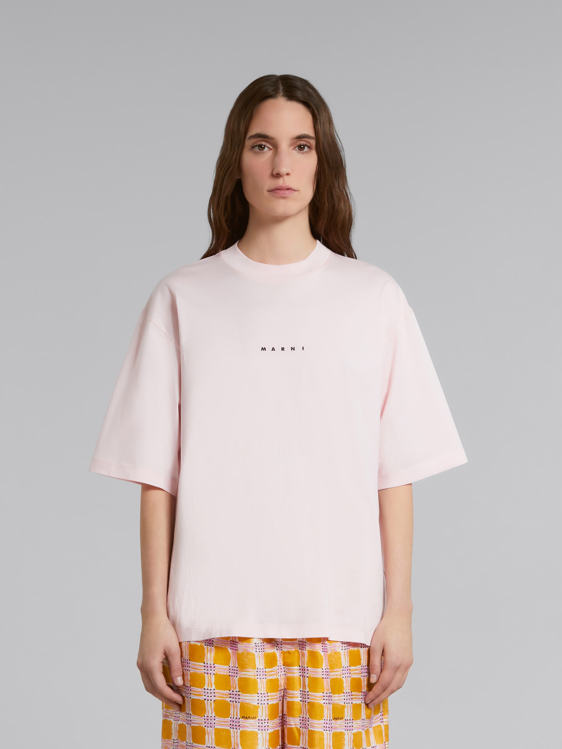 PINK T-SHIRT WITH LOGO PRINT - 2