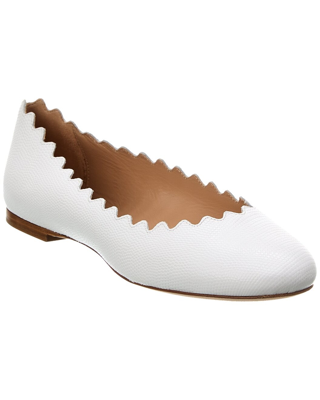 Chloé Lauren Scalloped Leather Ballerina Flat - 1