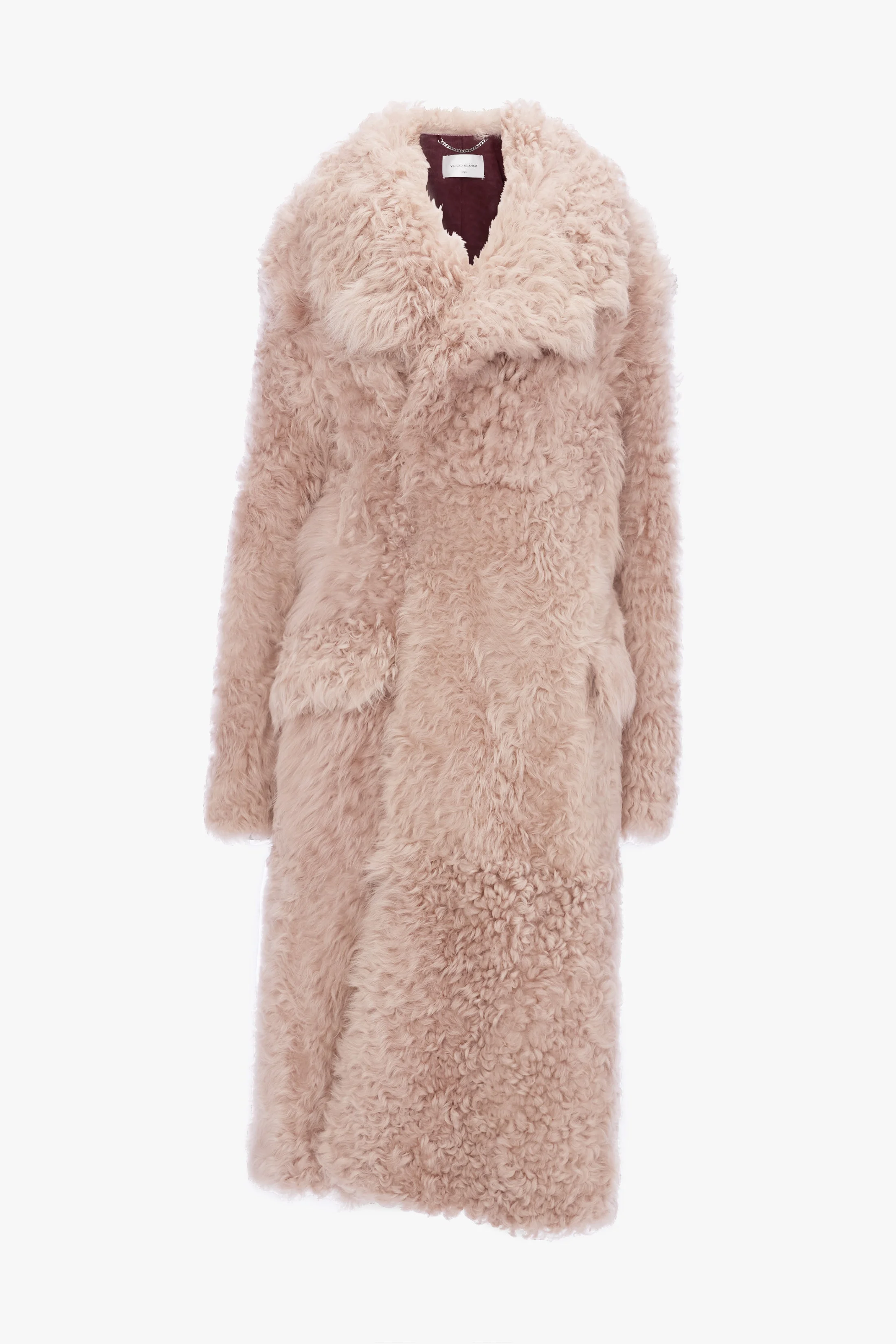 Shearling Coat In Pink - 1