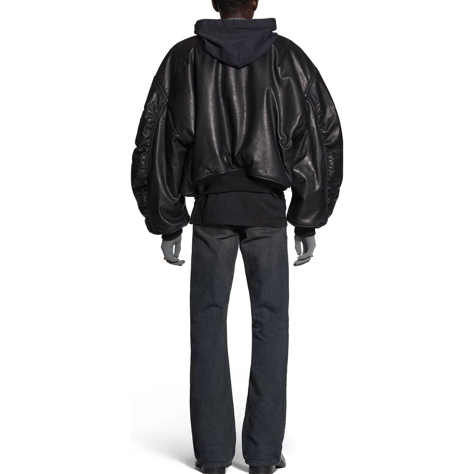 Balenciaga Hooded Bomber Jacket 'Black' 750953TOS171000 - 4