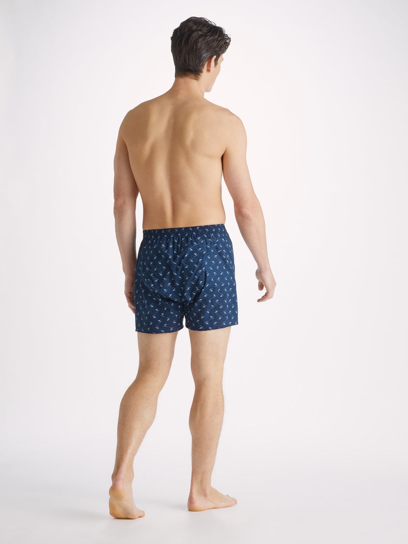 Men's Classic Fit Boxers Nelson 95 Cotton Batiste Blue - 4